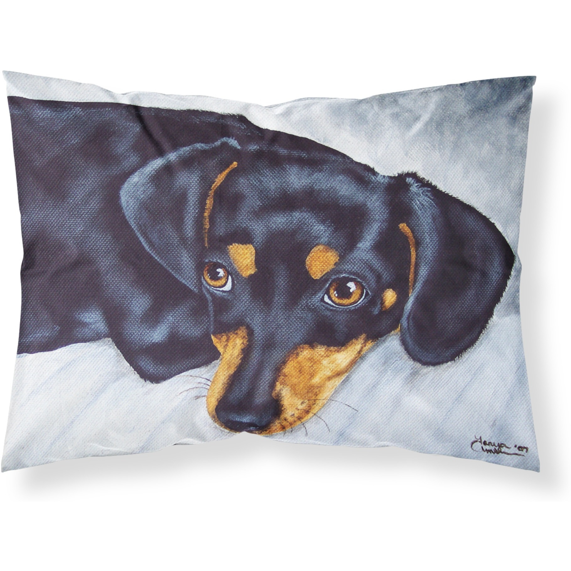 &quotCaroline's Treasures Black and Tan Doxie Dachshund Fabric Standard Pillowcase AMB1079PILLOWCASE, Multicolor"