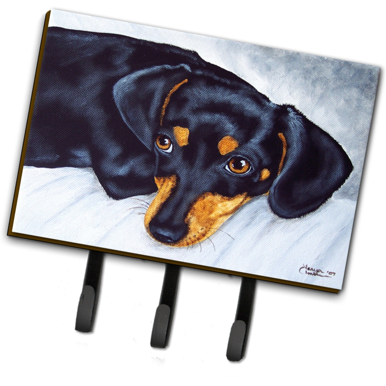 &quotCaroline's Treasures AMB1079TH68 Black and Tan Doxie Dachshund Leash or Key Holder, Large, Multicolor"