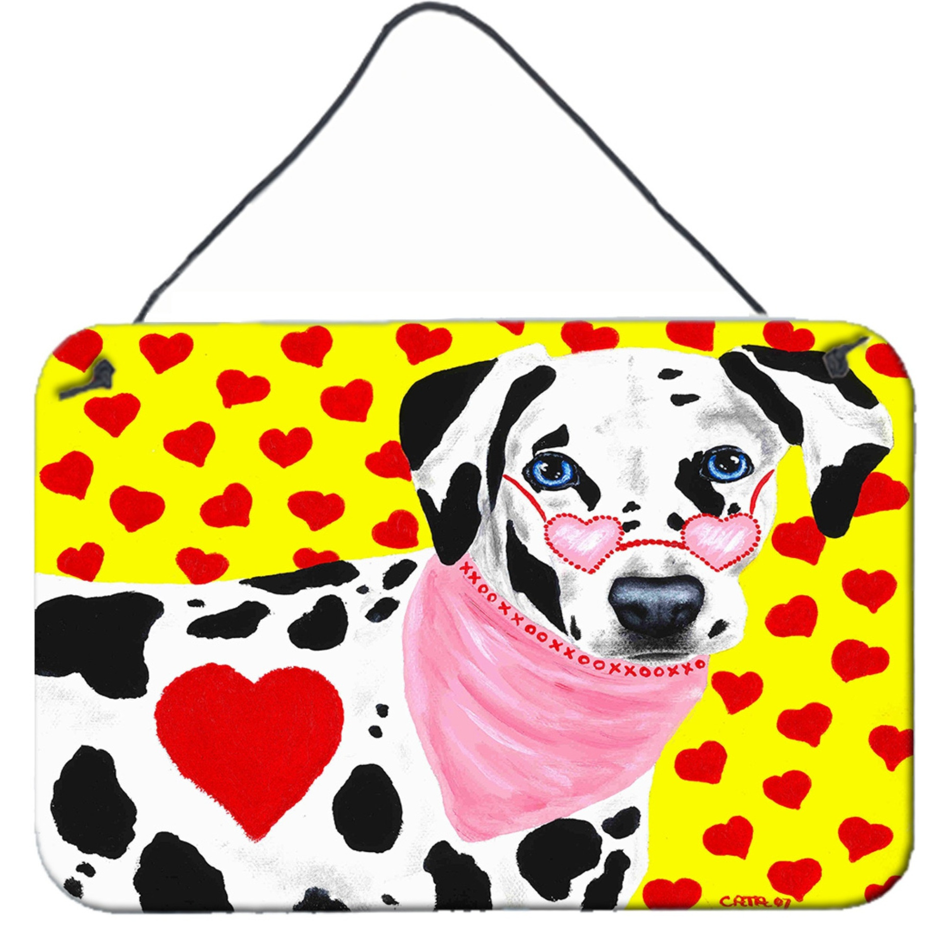 &quotCaroline's Treasures Hearts and Dalmatian Wall or Door Hanging Prints AMB1116DS812, 8"&quotH x 12"&quotW, Multicolor"