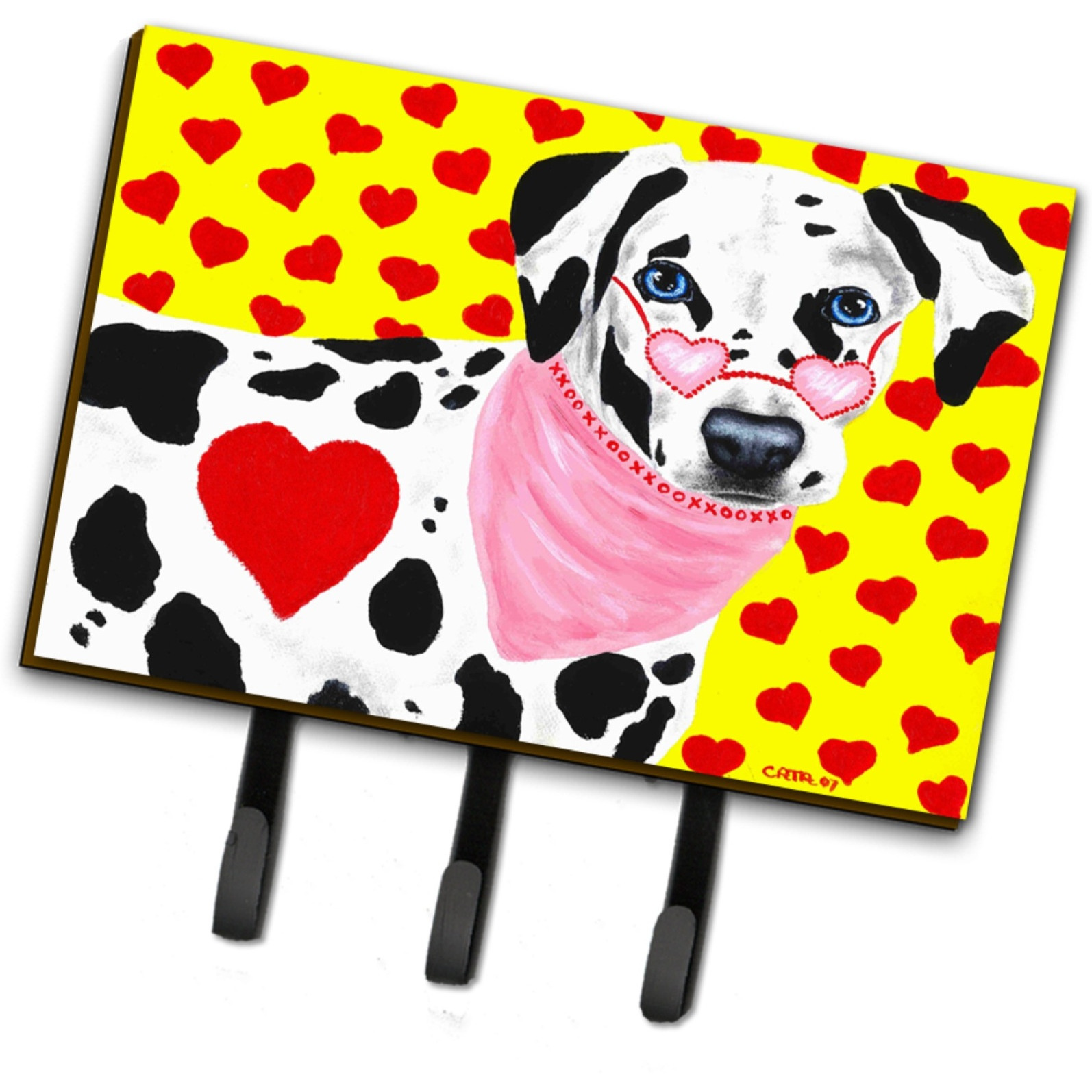 &quotCaroline's Treasures AMB1116TH68 Hearts and Dalmatian Leash or Key Holder, Large, Multicolor"