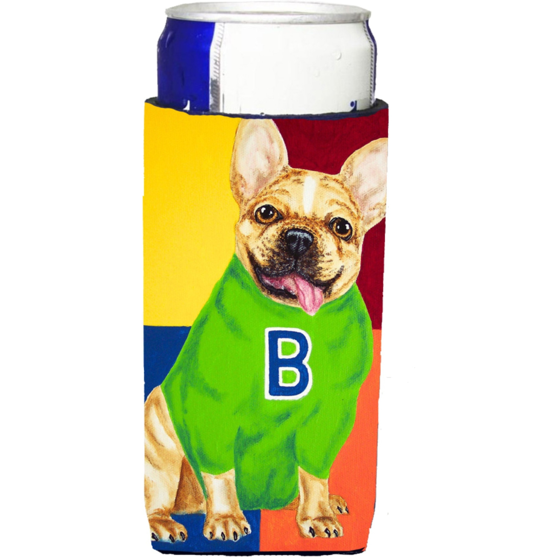 &quotCaroline's Treasures French Bulldog Go Team Michelob Ultra Koozies for Slim Cans, Multicolor"