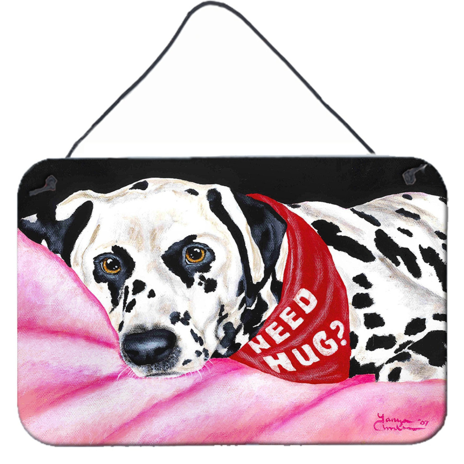 &quotCaroline's Treasures Need a Hug Dalmatian Wall or Door Hanging Prints AMB1148DS812, 8"&quotH x 12"&quotW, Multicolor"