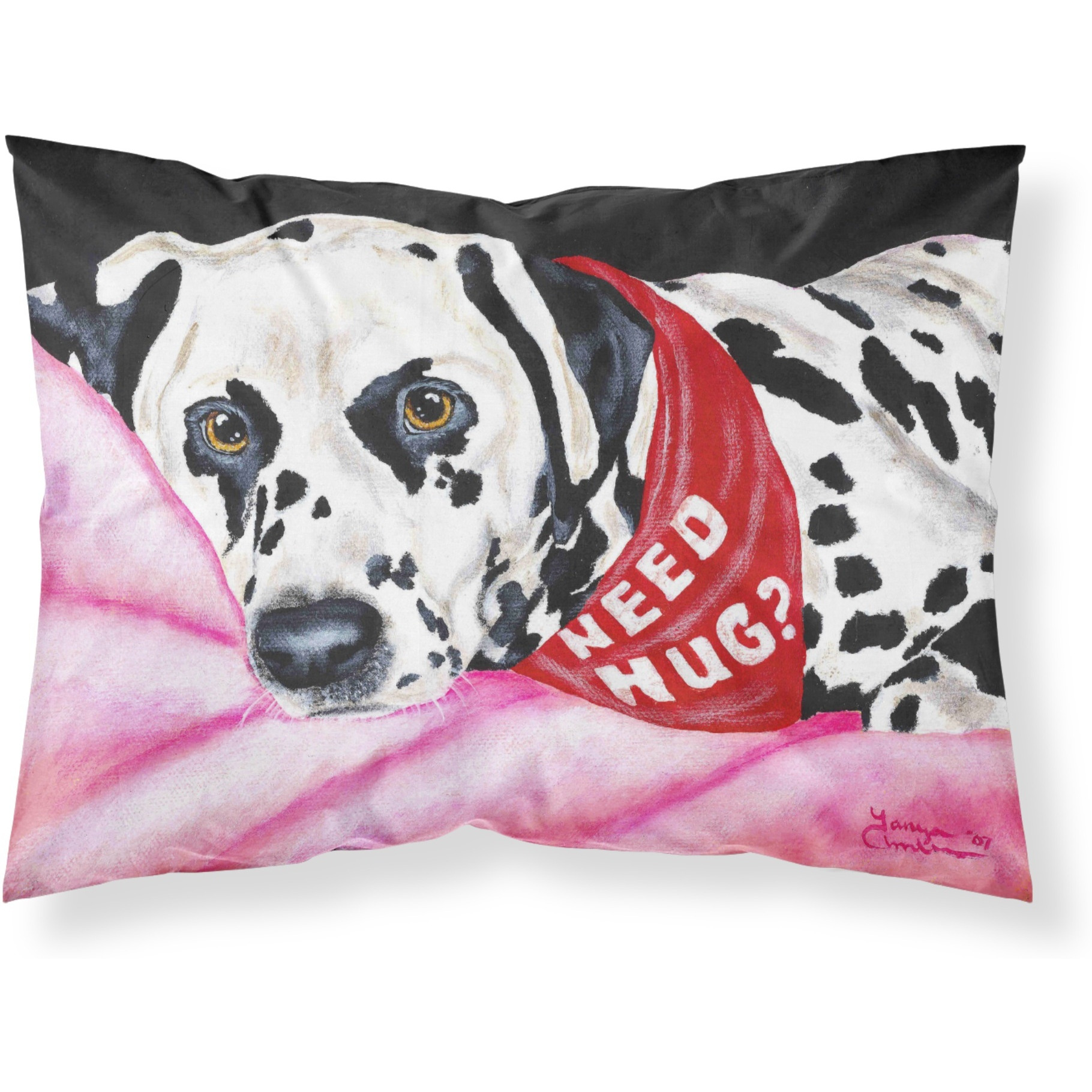 &quotCaroline's Treasures "&quotNeed a Hug Dalmatian"" Printed, Polyester Envelope Closure pillowcase, Standard, Multicolor"