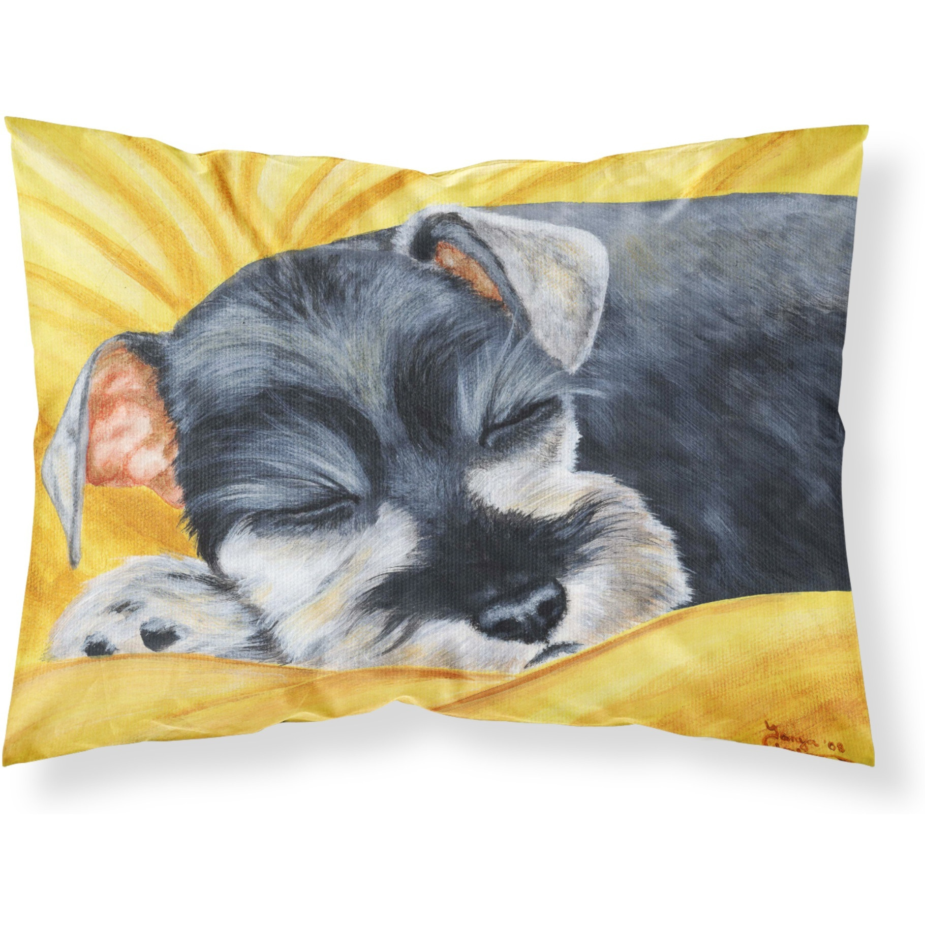 &quotCaroline's Treasures Snoozing Schnauzer Fabric Standard Pillowcase AMB1161PILLOWCASE, Multicolor"