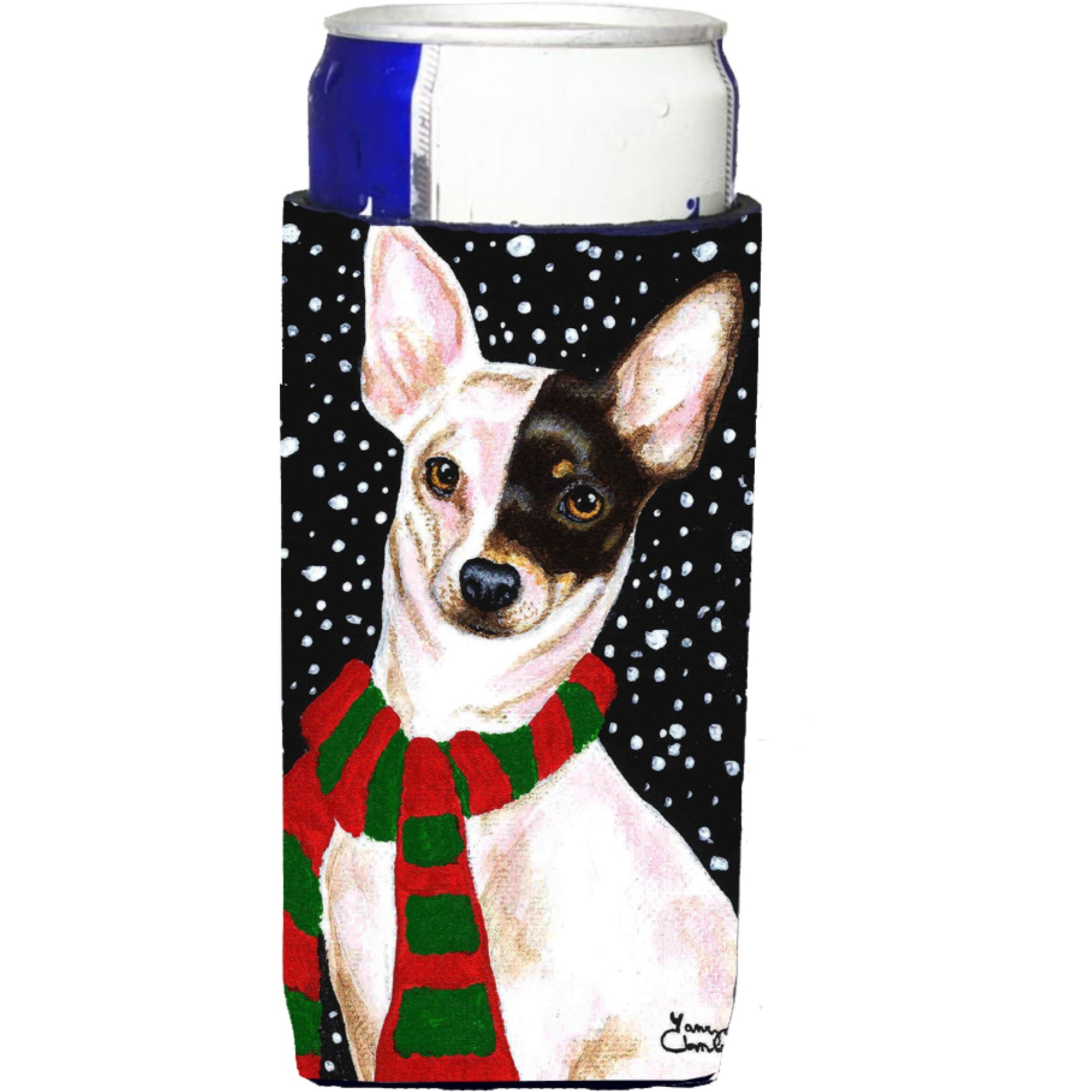 &quotCaroline's Treasures Snowy Chihuahua Michelob Ultra Koozies for Slim Cans, Multicolor"