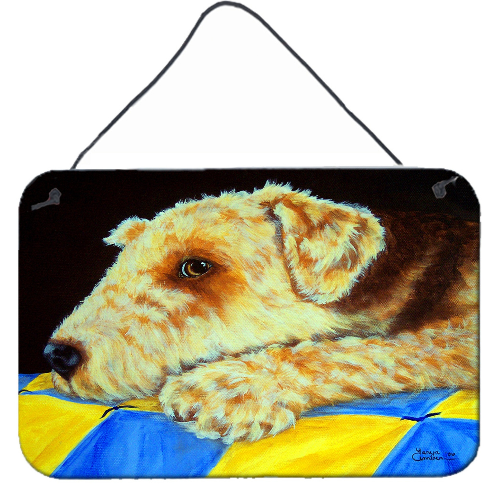 &quotCaroline's Treasures Airedale Terrier Momma's Quilt Wall or Door Hanging Prints AMB1174DS812, 8"&quotH x 12"&quotW, Multicolor"
