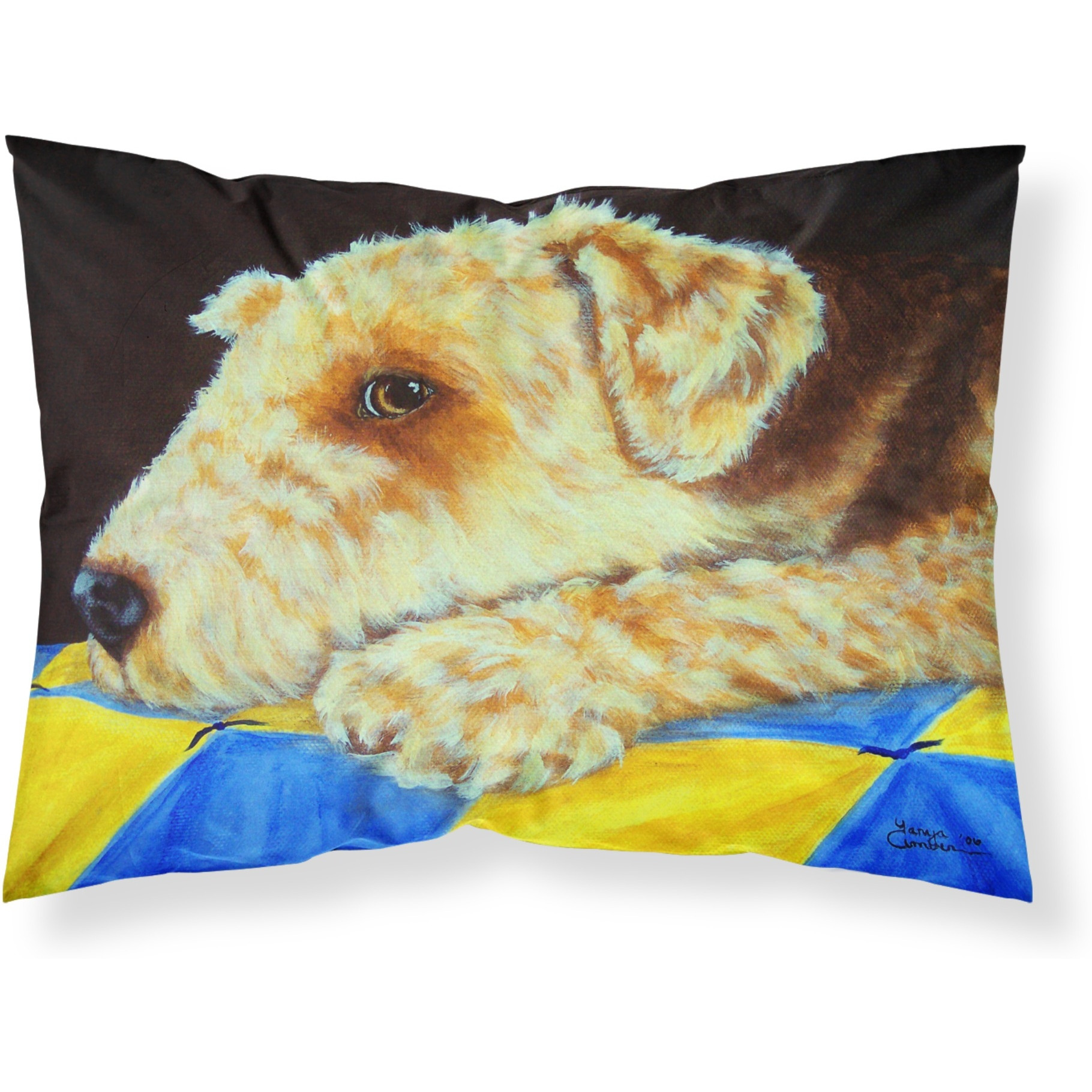 &quotCaroline's Treasures Airedale Terrier Momma's Quilt Fabric Standard Pillowcase AMB1174PILLOWCASE, Multicolor"