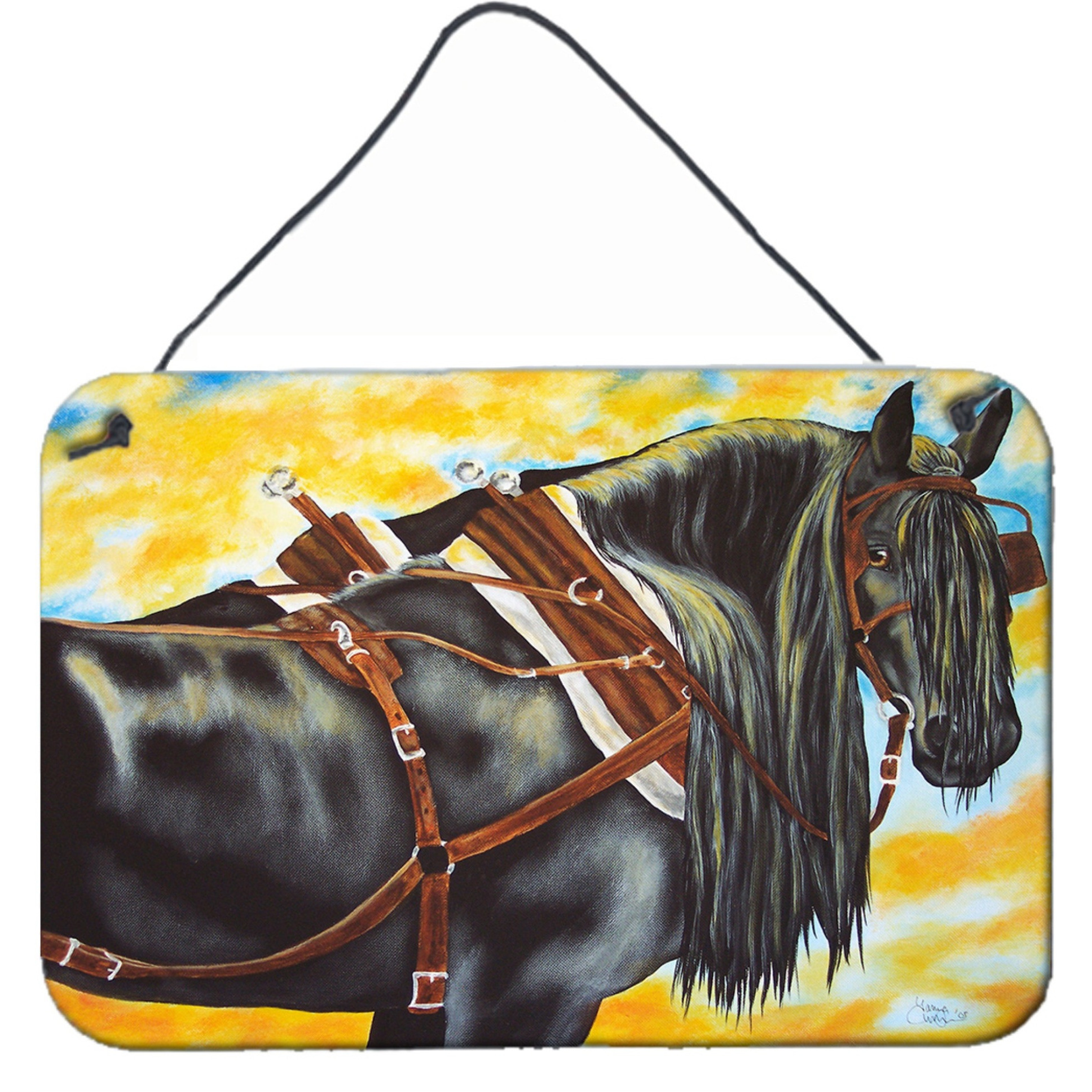 &quotCaroline's Treasures Day's End Horse Wall or Door Hanging Prints AMB1238DS812, 8"&quotH x 12"&quotW, Multicolor"