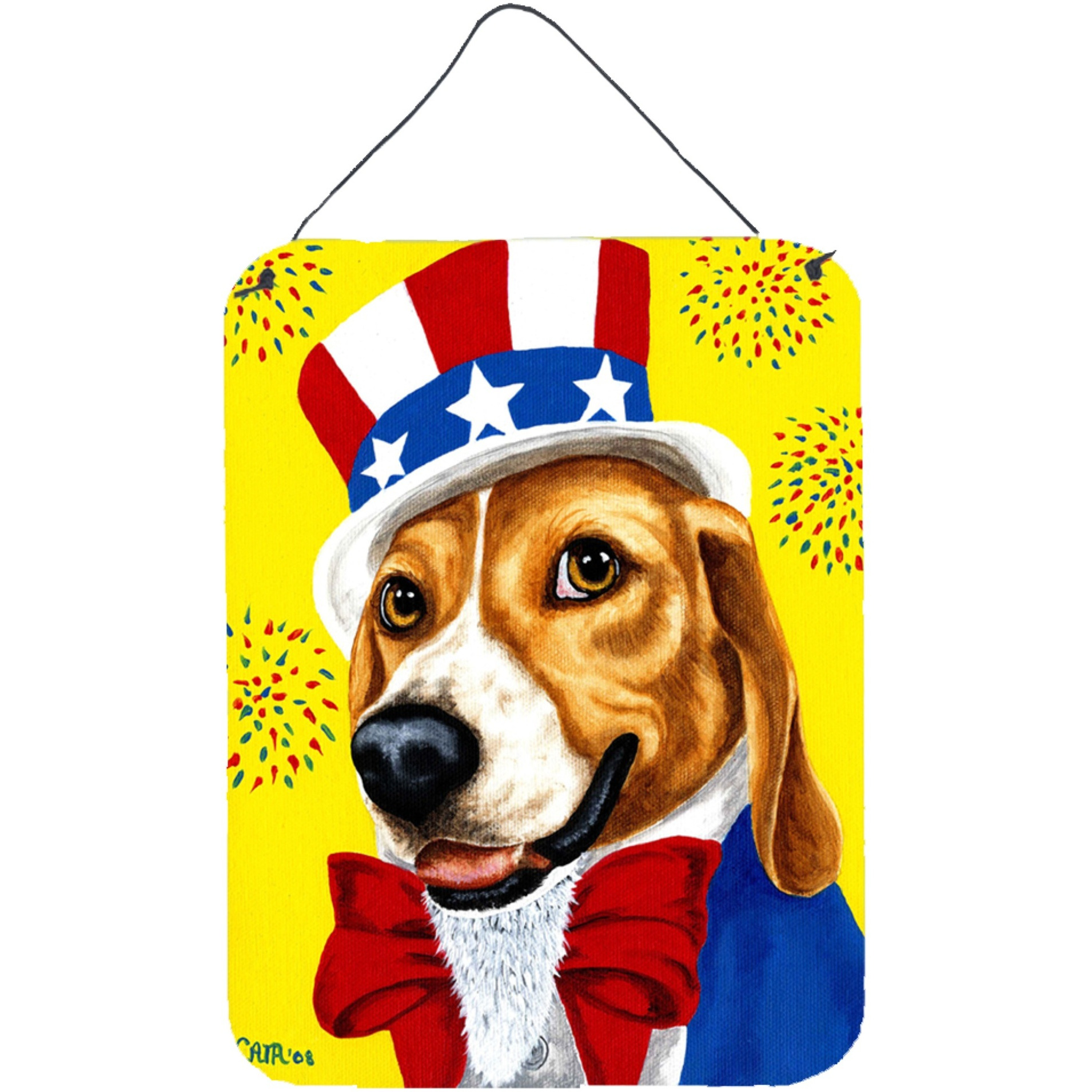 &quotCaroline's Treasures Unble Sam's USA Beagle Wall or Door Hanging Prints AMB1337DS1216, 16HX12W, Multicolor"