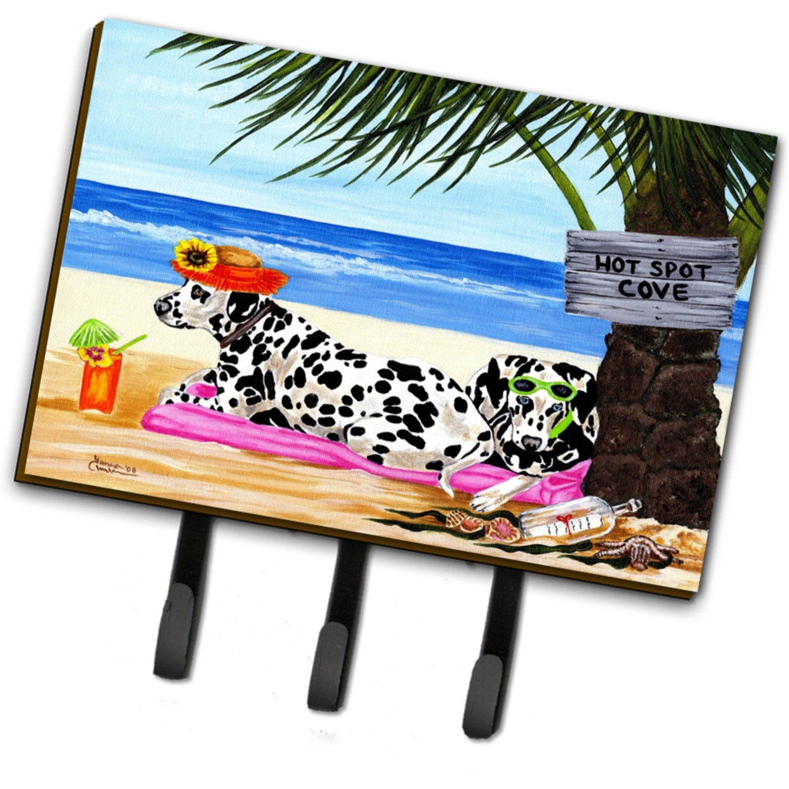 &quotCaroline's Treasures AMB1342TH68 Hot Spot Cove Beach Dalmatian Leash or Key Holder, Large, Multicolor"