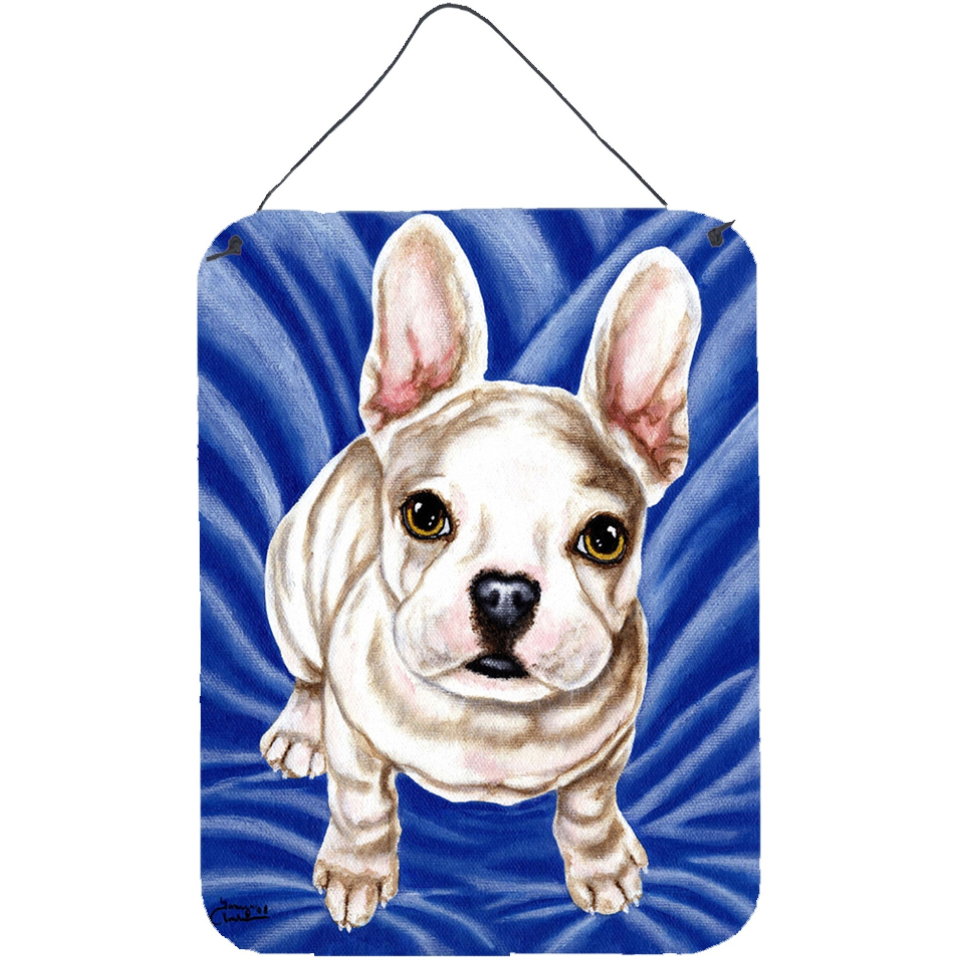 &quotCaroline's Treasures Diamond in Blue French Bulldog Wall or Door Hanging Prints AMB1351DS1216, 16"&quotH x 12"&quotW, Multicolor"