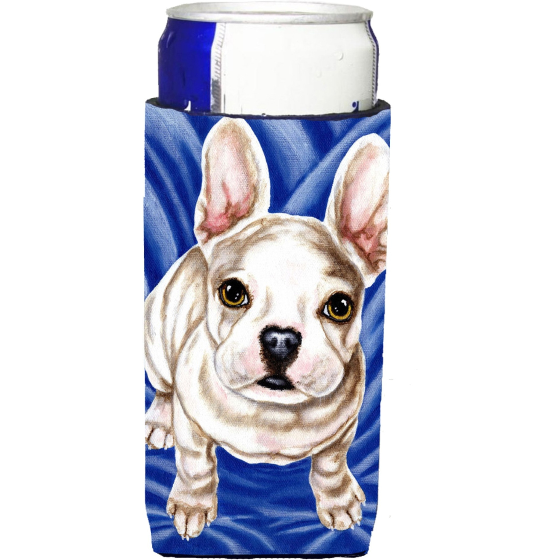 &quotCaroline's Treasures Diamond In Blue French Bulldog Michelob Ultra Koozies for Slim Cans, Multicolor"