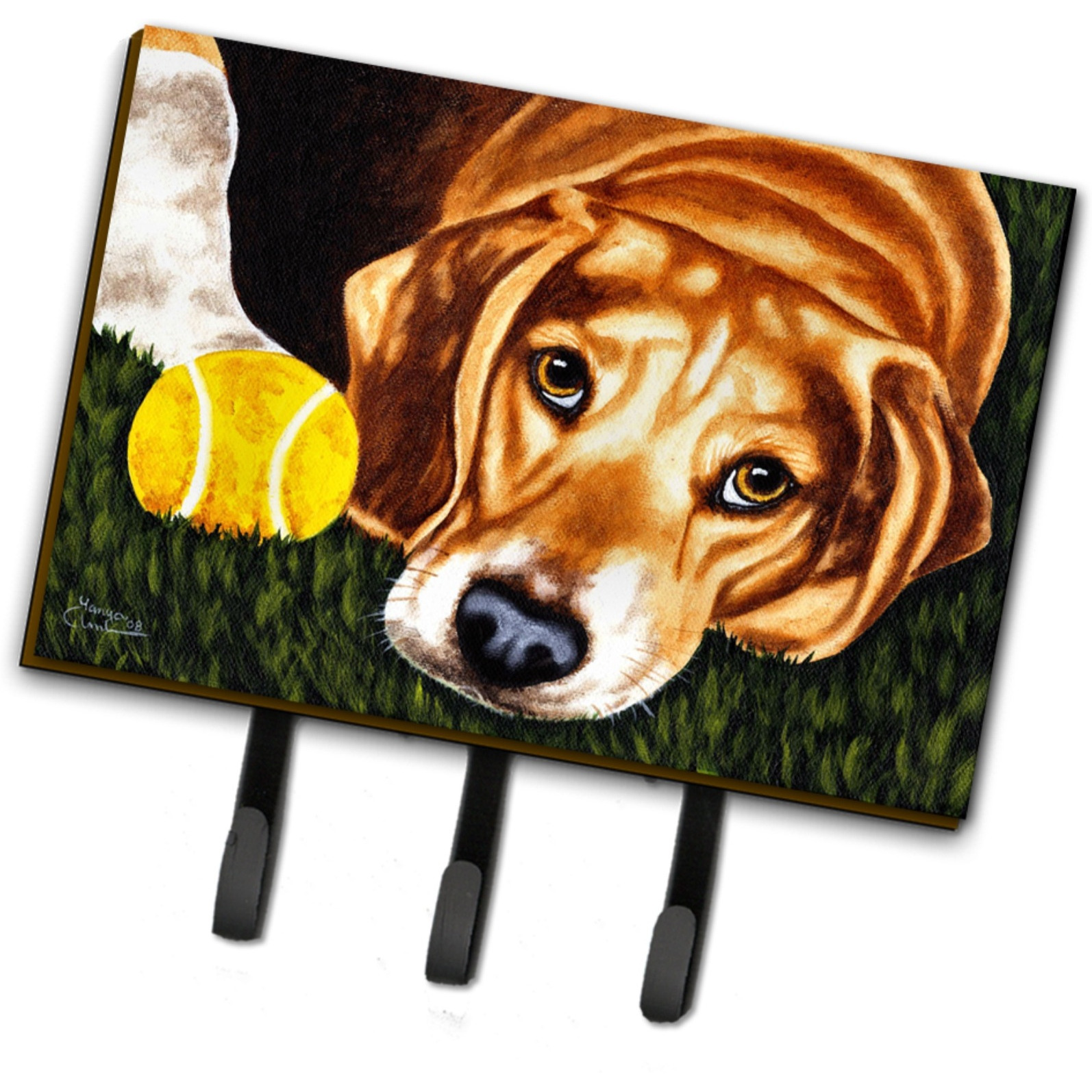 &quotCaroline's Treasures AMB1358TH68 Have Ball Will Travel Beagle Leash or Key Holder, Large, Multicolor"