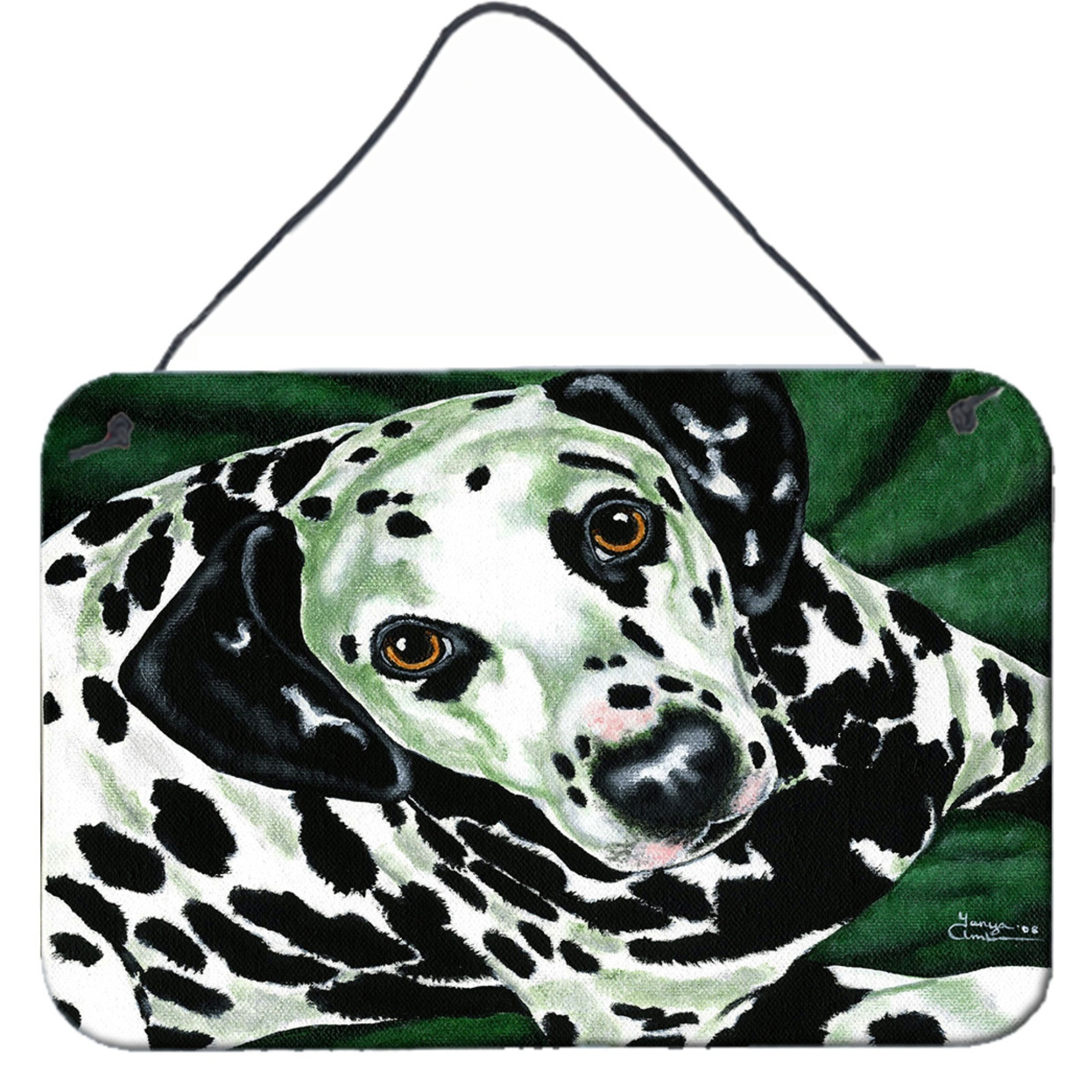&quotCaroline's Treasures Emerald Beauty Dalmatian Wall or Door Hanging Prints AMB1359DS812, 8"&quotH x 12"&quotW, Multicolor"
