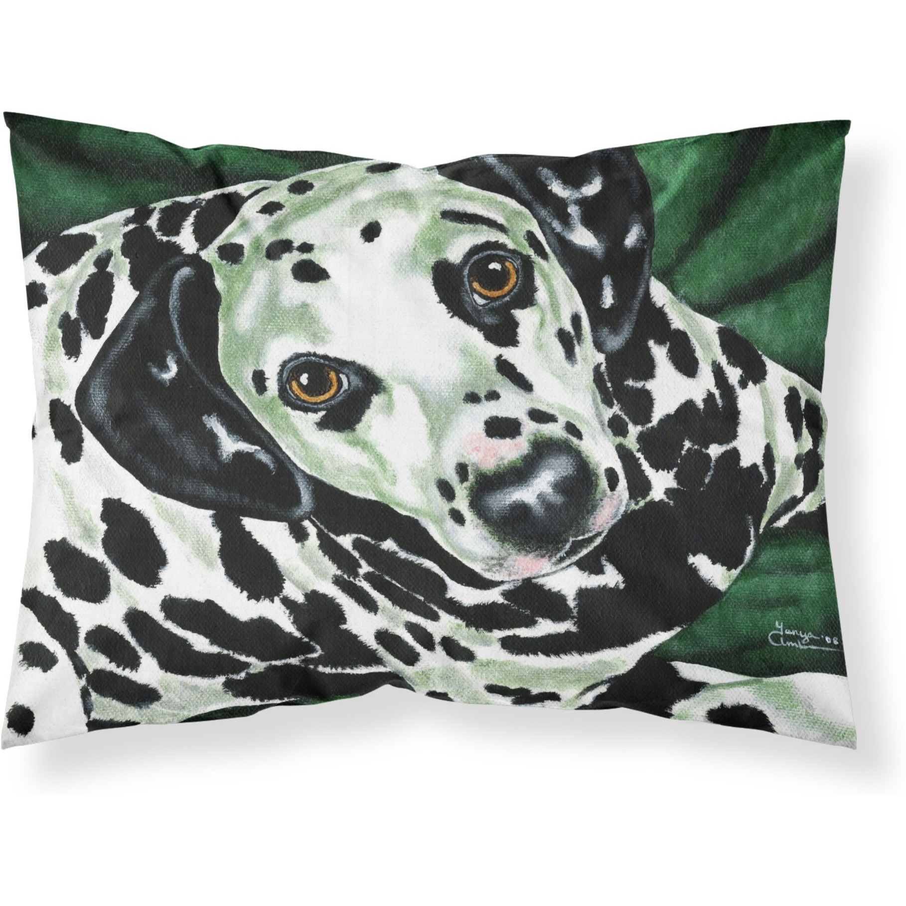 &quotCaroline's Treasures Emerald Beauty Dalmatian Fabric Standard Pillowcase AMB1359PILLOWCASE, Multicolor"