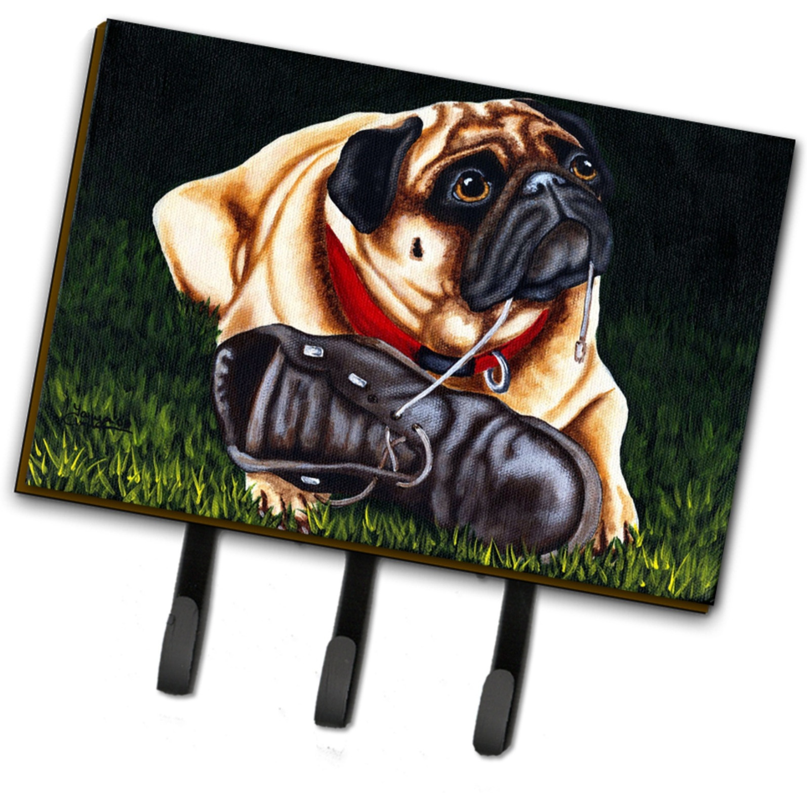 &quotCaroline's Treasures AMB1382TH68 Cluster Buster The Pug Leash or Key Holder, Large, Multicolor"