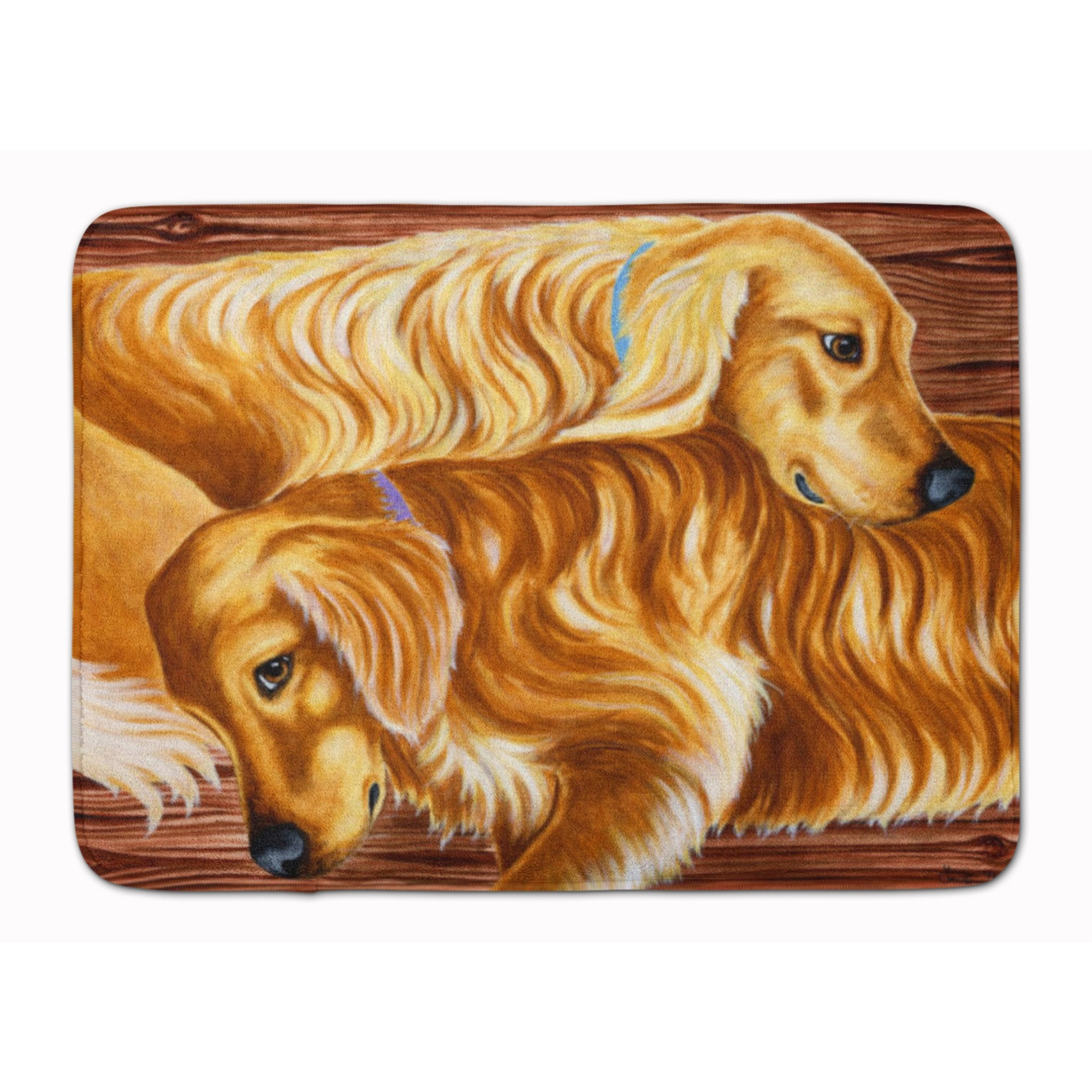 &quotCaroline's Treasures Zeus and Chloie the Golden Retrievers Floor Mat, 19"" x 27"", Multicolor"