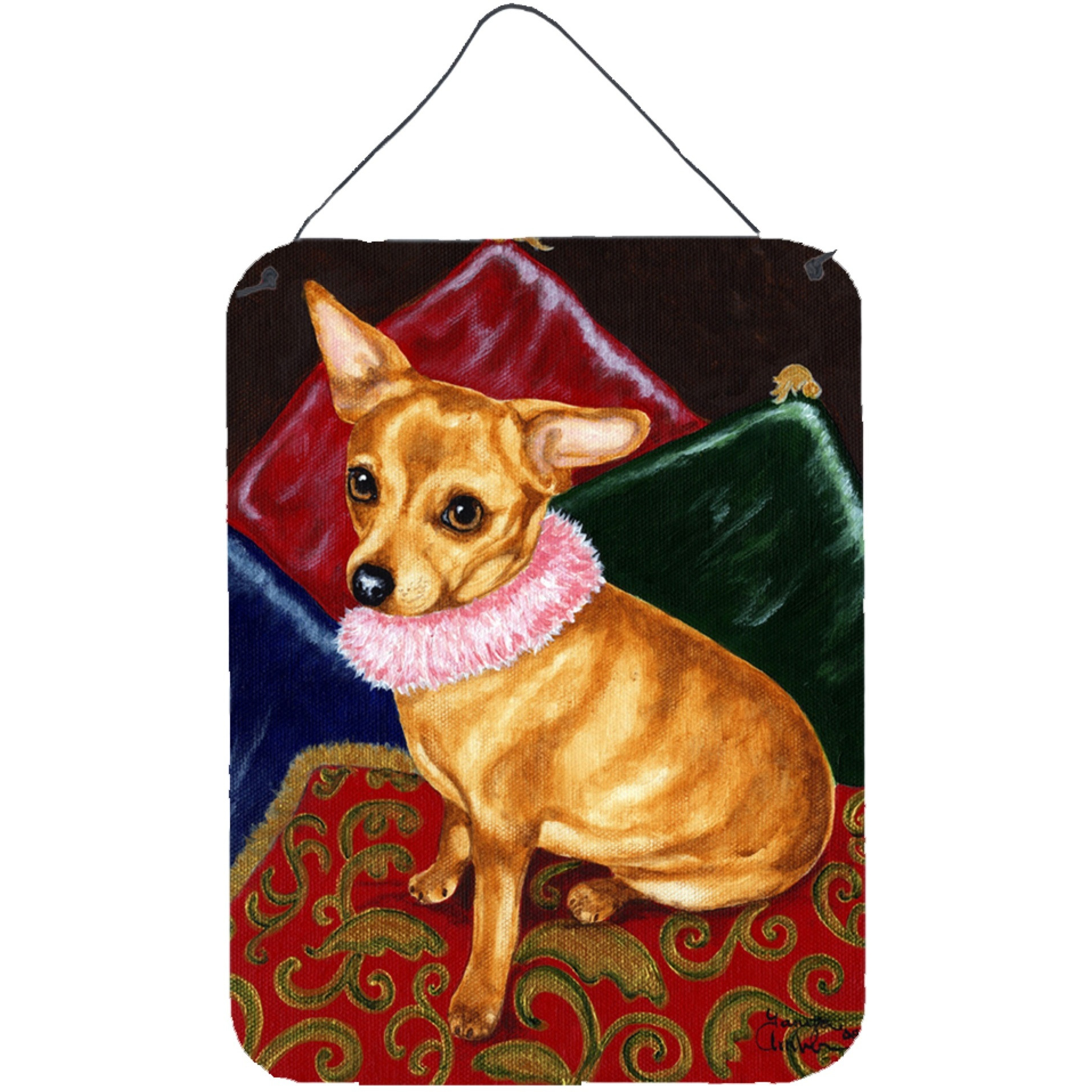 &quotCaroline's Treasures Pillow Princess Chihuahua Wall or Door Hanging Prints AMB1389DS1216, 16HX12W, Multicolor"