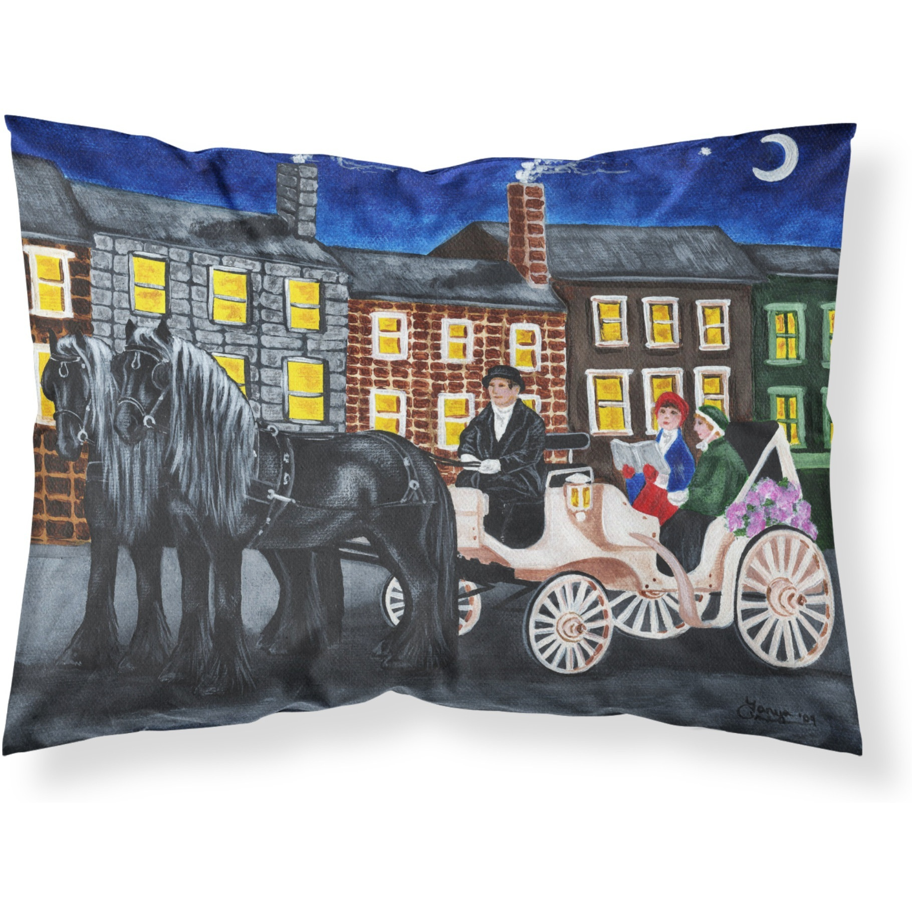 &quotCaroline's Treasures City Carriage Ride Horse Fabric Standard Pillowcase AMB1409PILLOWCASE, Multicolor"