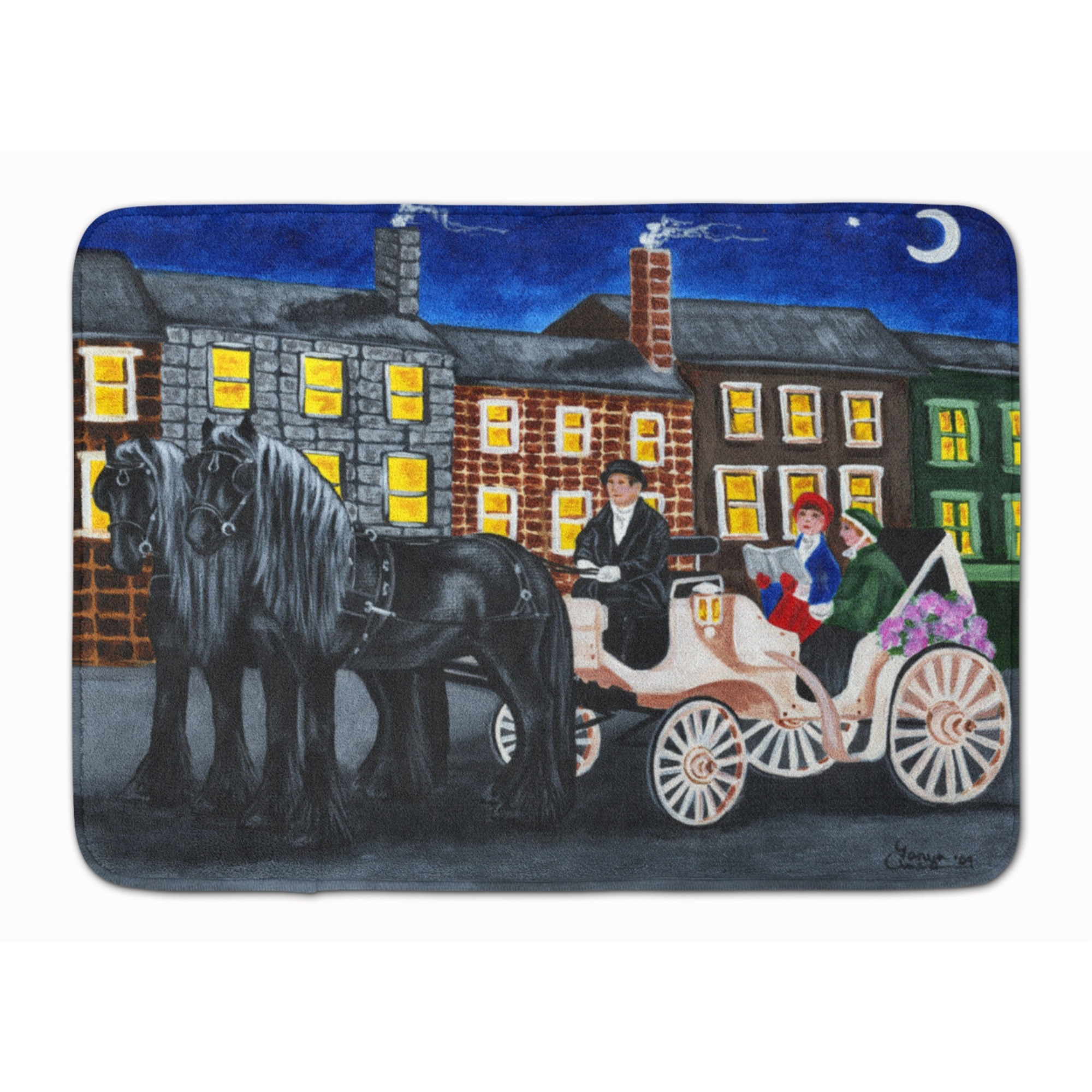 &quotCaroline's Treasures City Carriage Ride Horse Floor Mat, 19"" x 27"", Multicolor"