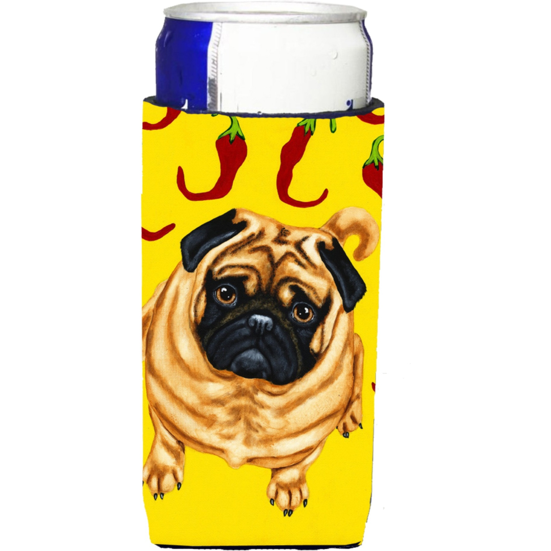 &quotCaroline's Treasures Pick A Pepper Pug Michelob Ultra Koozies for Slim Cans, Multicolor"