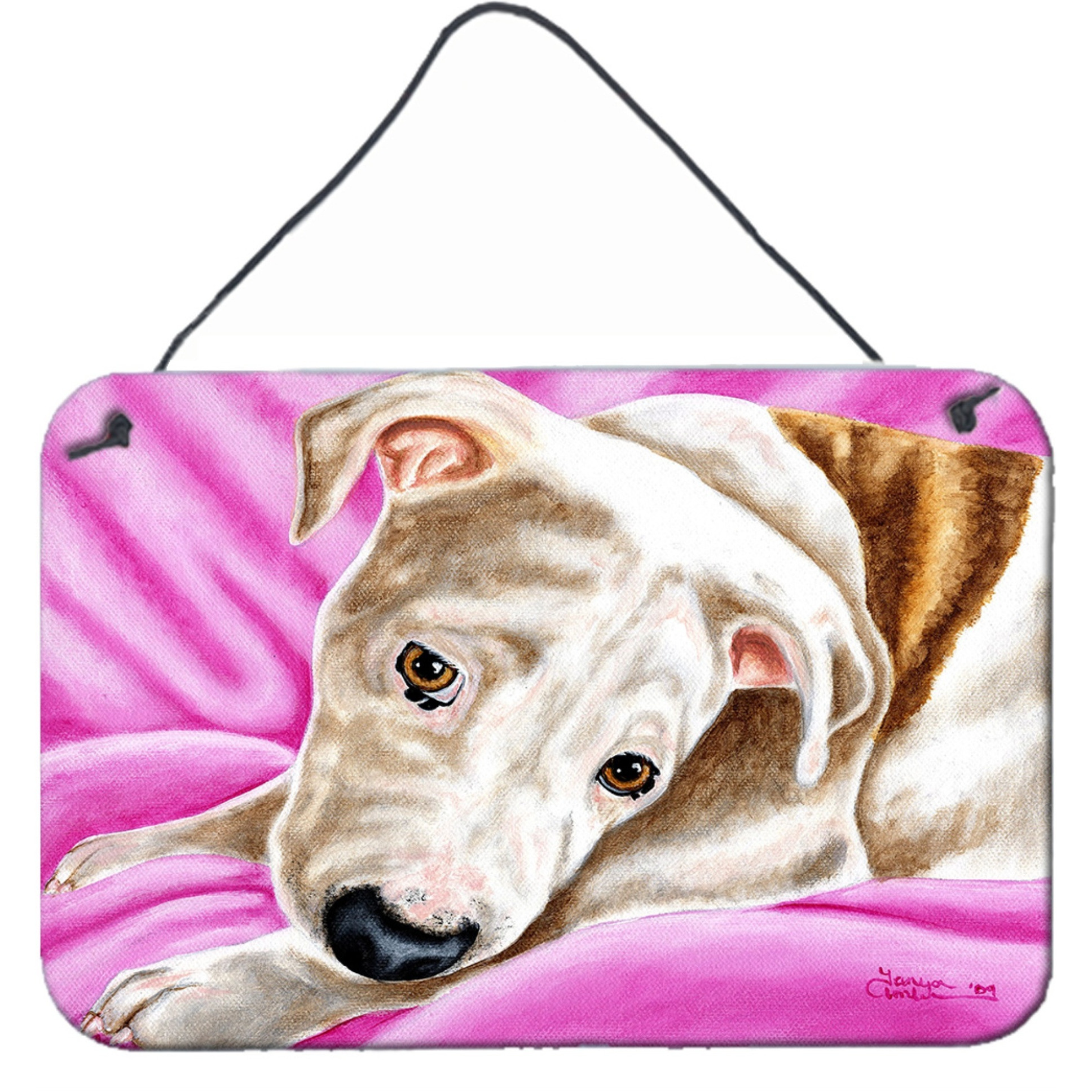 &quotCaroline's Treasures Dream Girl Pit Bull Wall or Door Hanging Prints AMB1413DS812, 8"&quotH x 12"&quotW, Multicolor"
