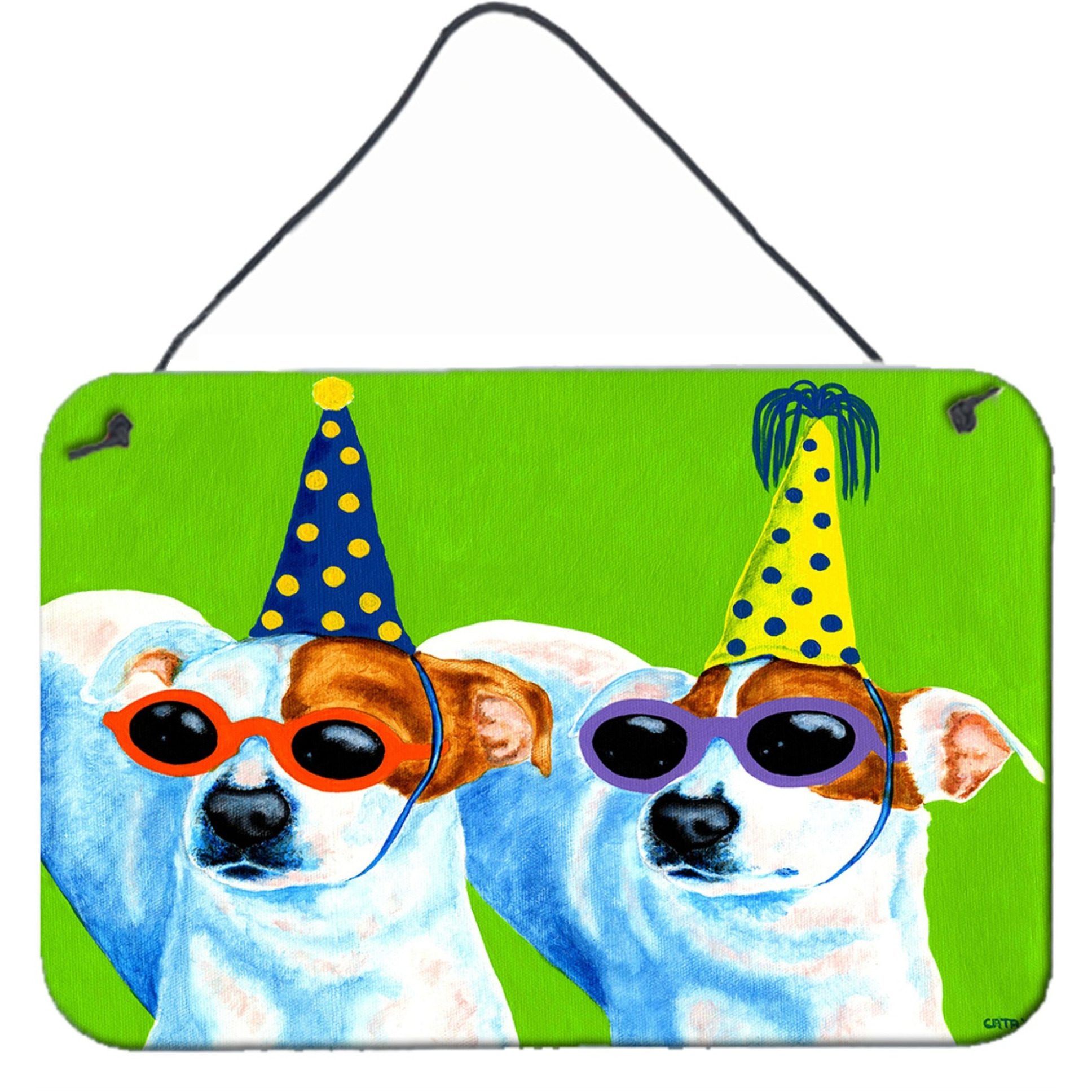 &quotCaroline's Treasures Party Animals Jack Russell Terriers Wall or Door Hanging Prints AMB1441DS812, 8"&quotH x 12"&quotW, Multicolor"