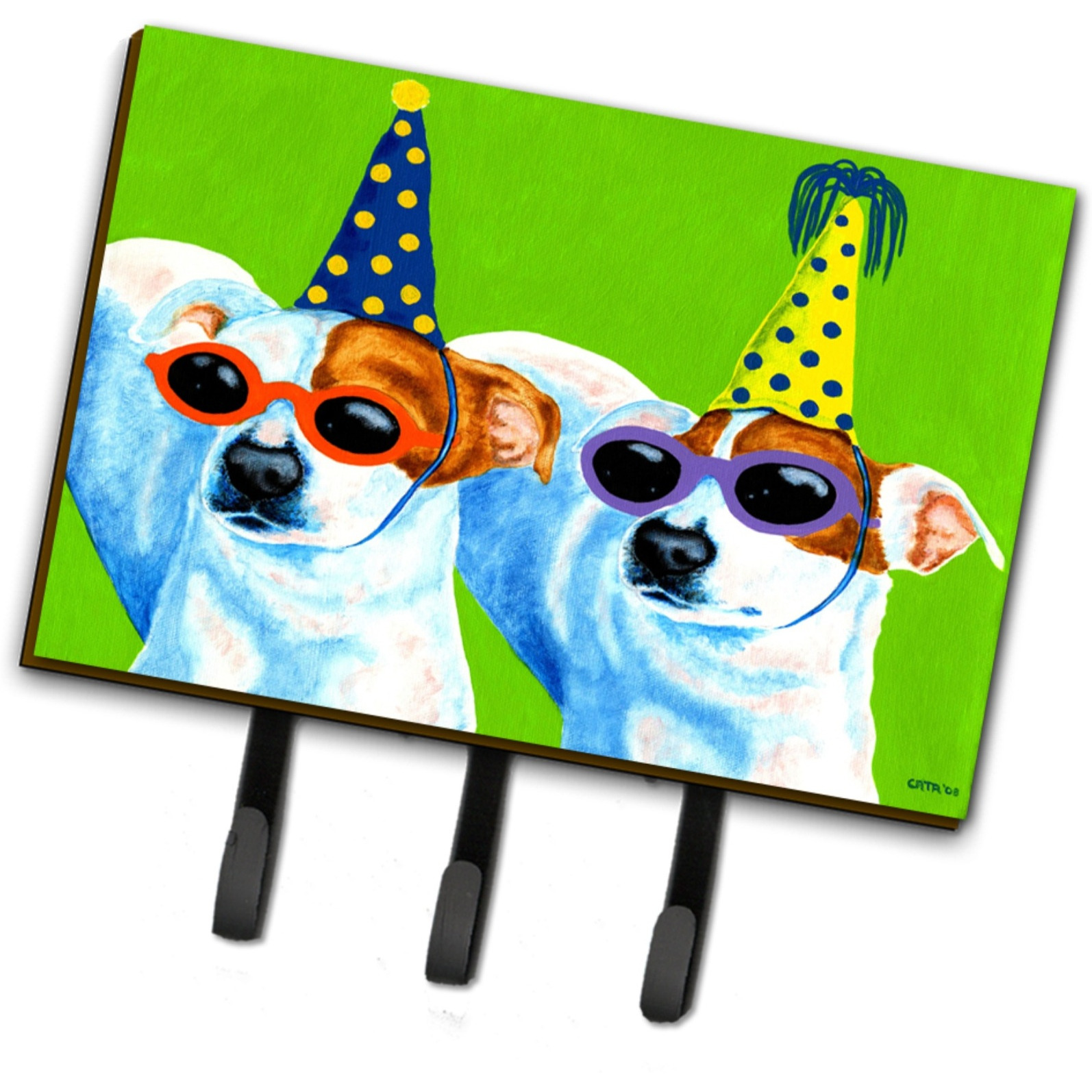 &quotCaroline's Treasures AMB1441TH68 Party Animals Jack Russell Terriers Leash or Key Holder, Large, Multicolor"
