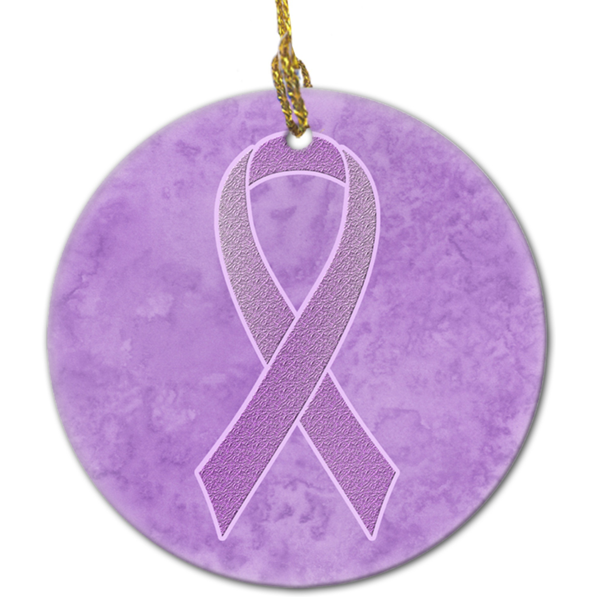 Lavender Ribbon for All Cancer Awareness Ceramic Ornament AN1200CO1