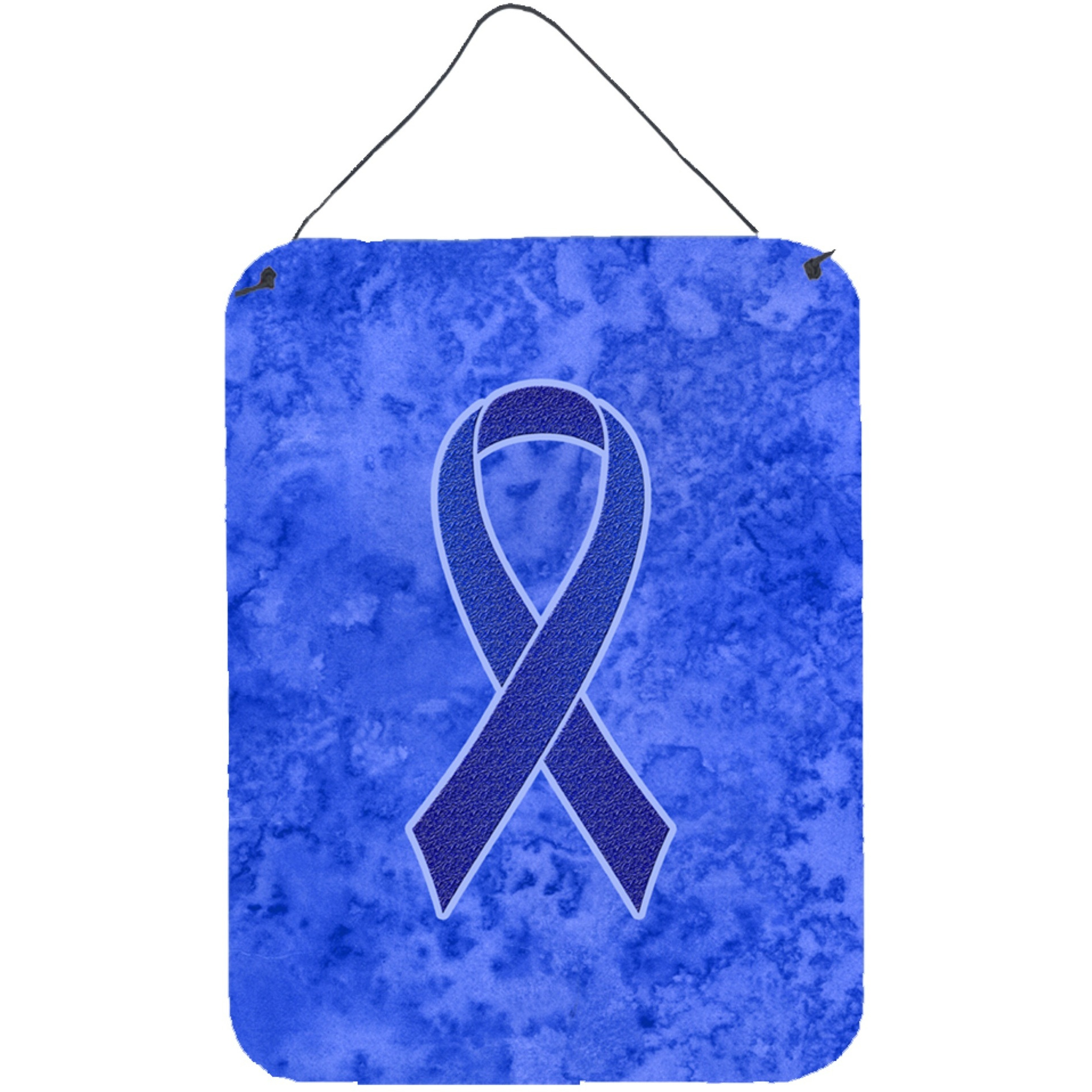 &quotCaroline's Treasures Dark Blue Ribbon for Colon Cancer Awareness Wall or Door Hanging Prints, 16"" x 12"""