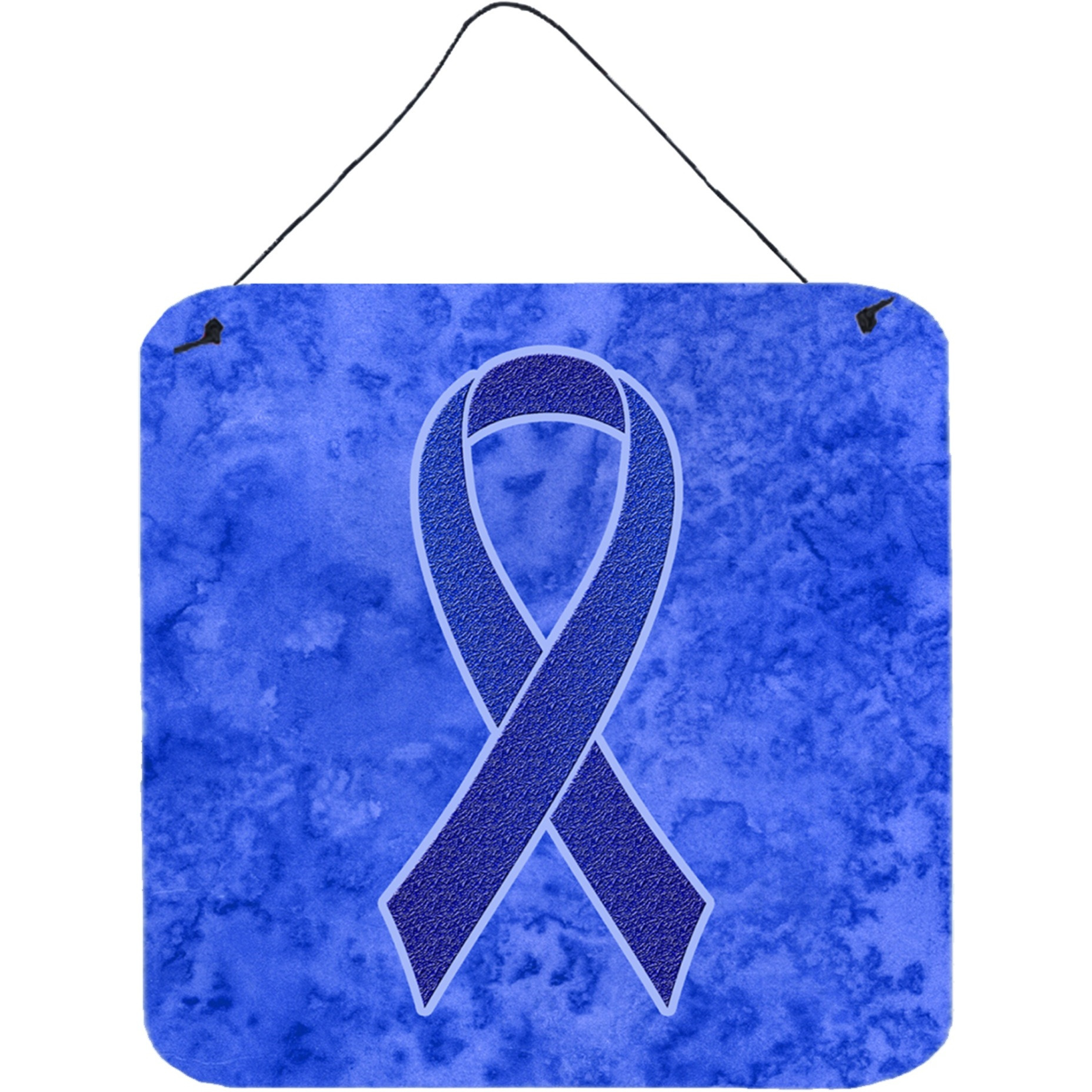 &quotCaroline's Treasures Dark Blue Ribbon for Colon Cancer Awareness Wall or Door Hanging Prints, 6 x 6"""