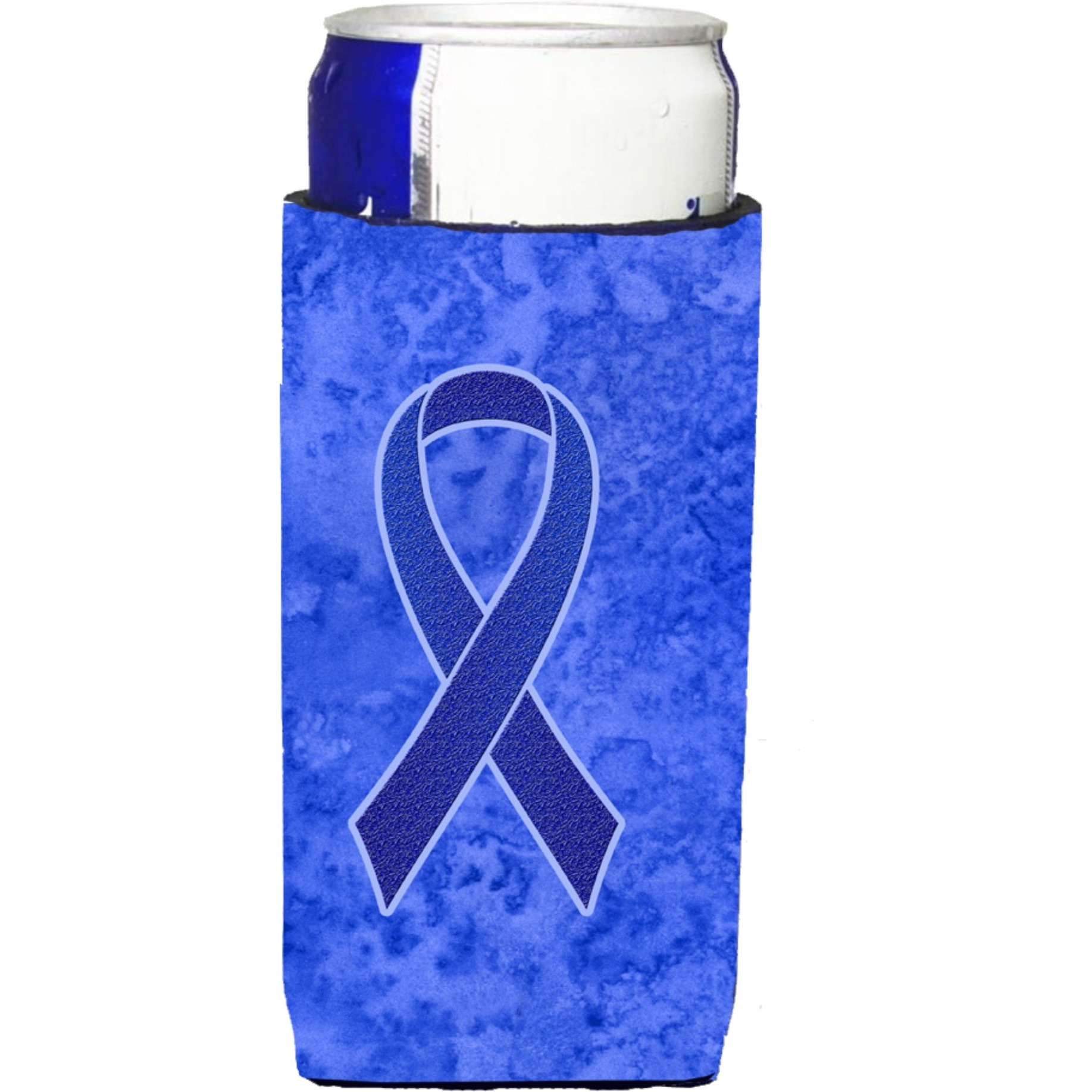 Dark Blue Ribbon for Colon Cancer Awareness Ultra Beverage Insulators for slim cans AN1202MUK