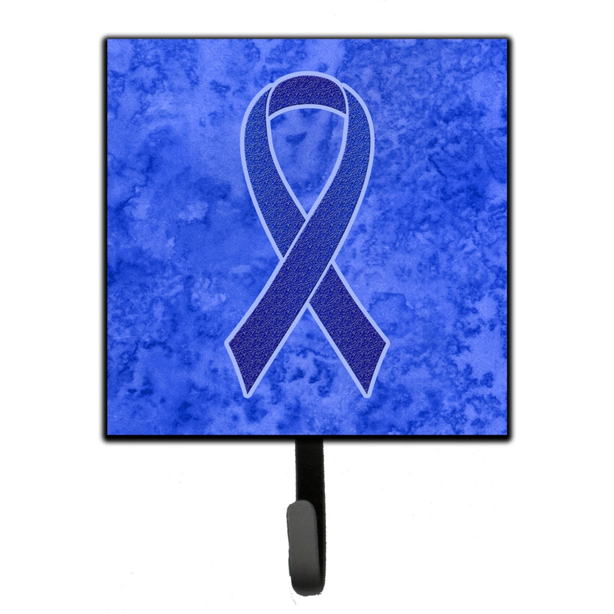 &quotCaroline's Treasures AN1202SH4 Dark Blue Ribbon For Colon Cancer Awareness Leash or Key Holder, Small, Multicolor"