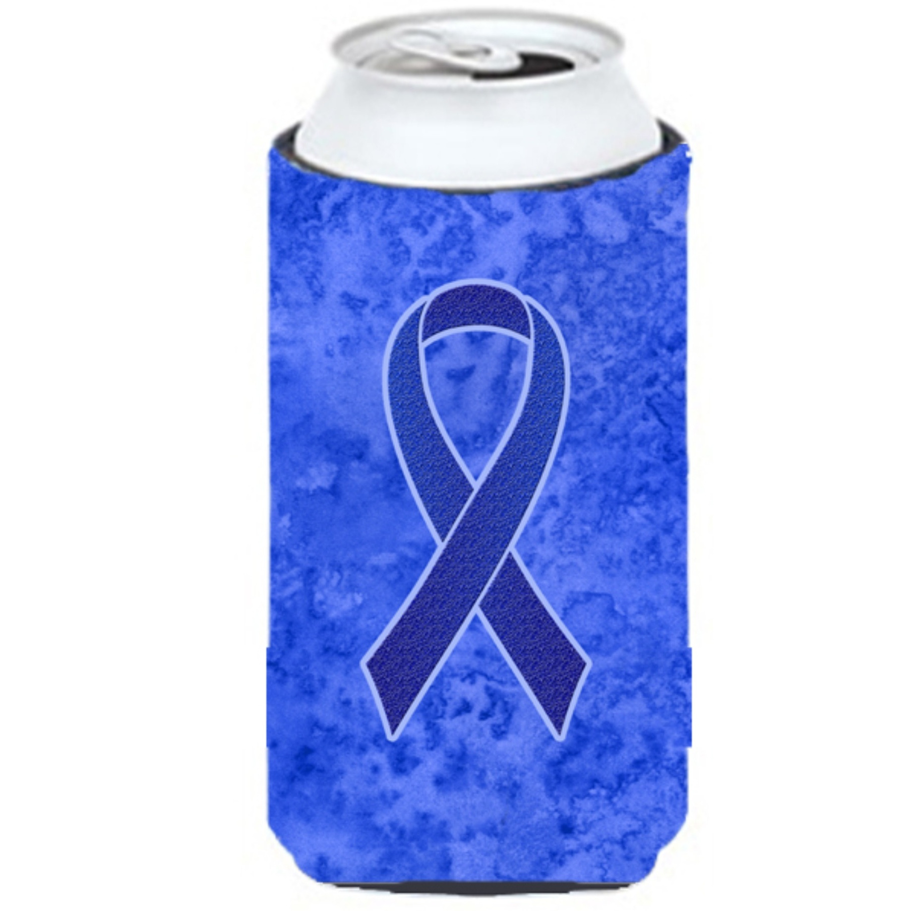 Dark Blue Ribbon for Colon Cancer Awareness Tall Boy Beverage Insulator Hugger AN1202TBC