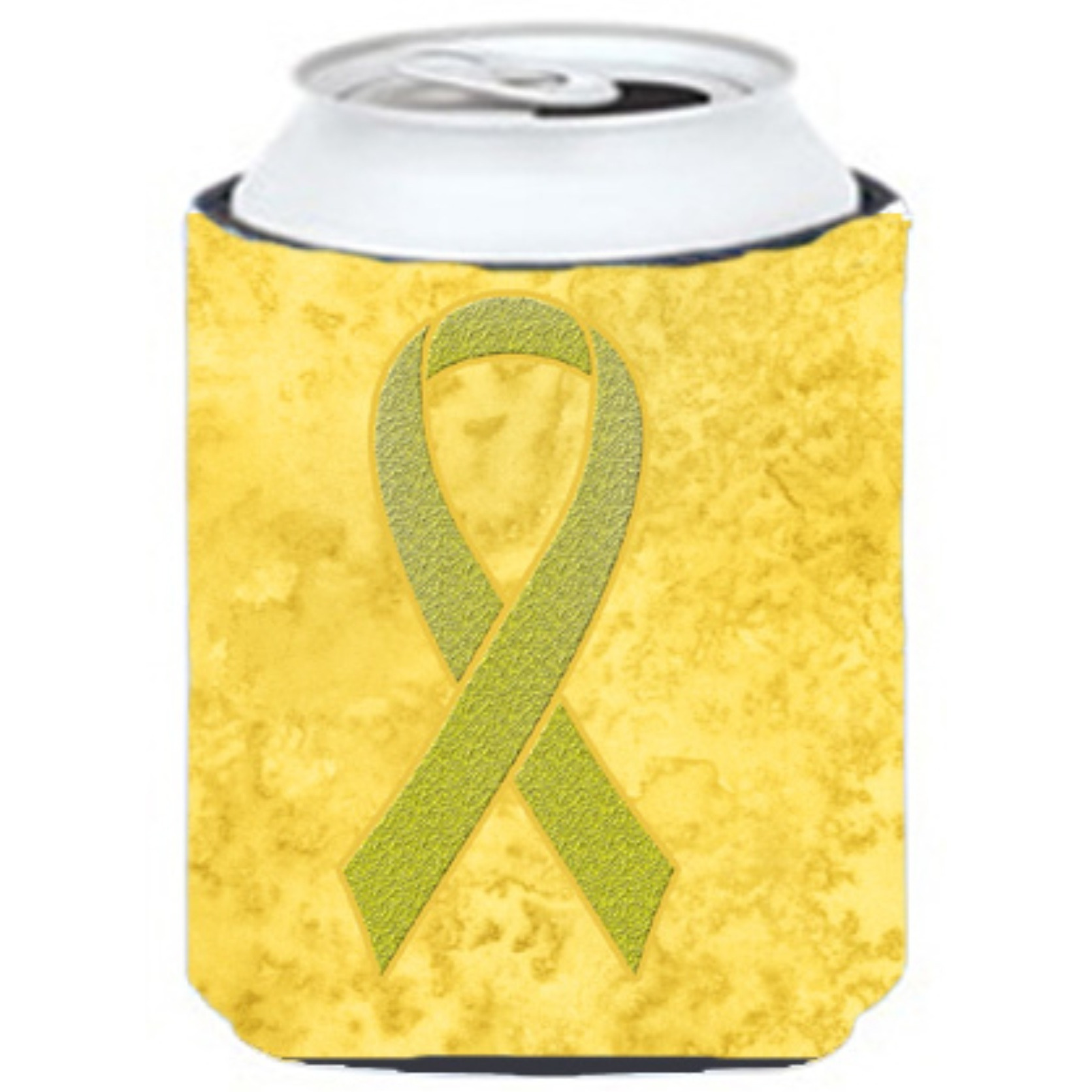 &quotYellow Ribbon for Sarcoma, Bone or Bladder Cancer Awareness Can or Bottle Hugger AN1203CC"