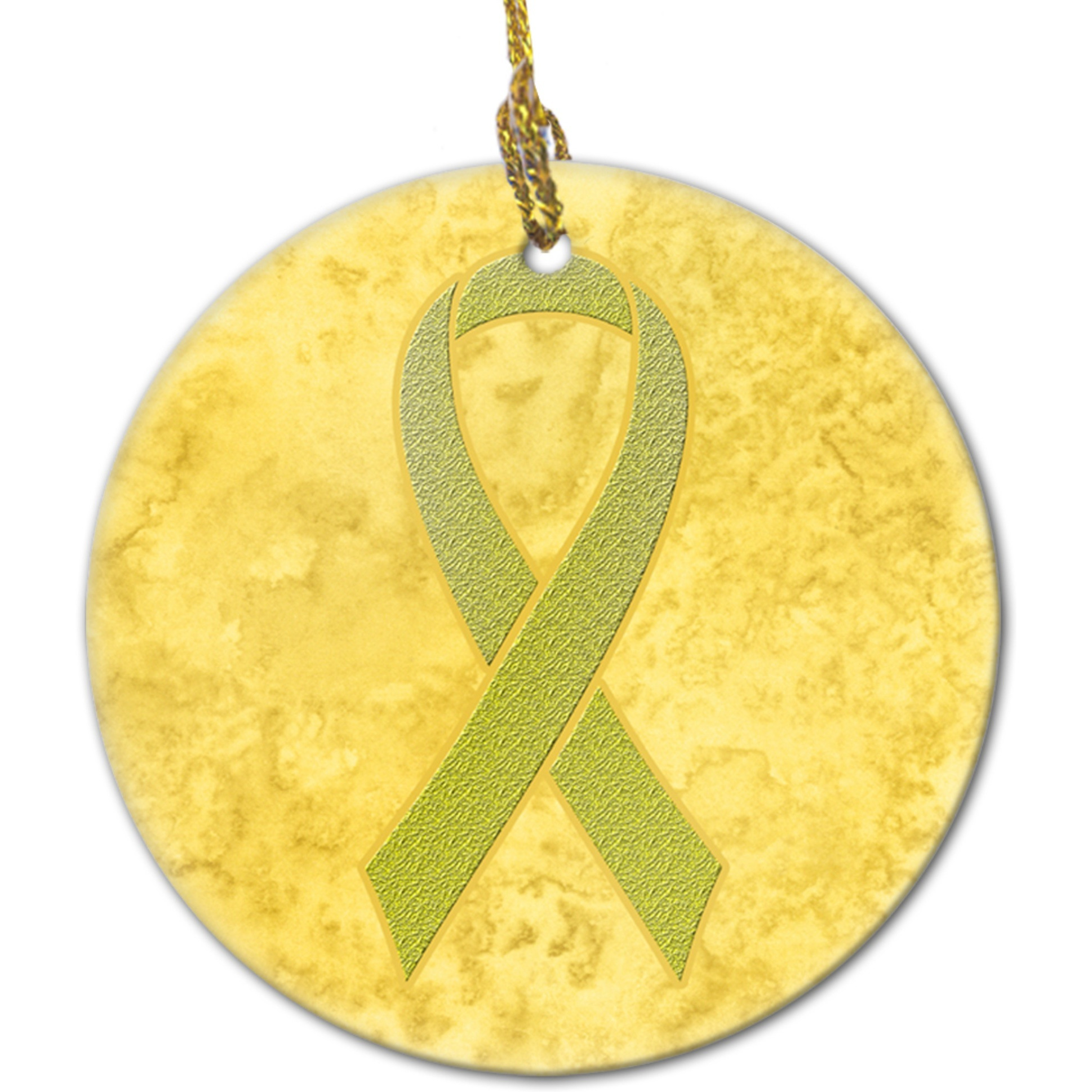 &quotYellow Ribbon for Sarcoma, Bone or Bladder Cancer Awareness Ceramic Ornament AN1203CO1"
