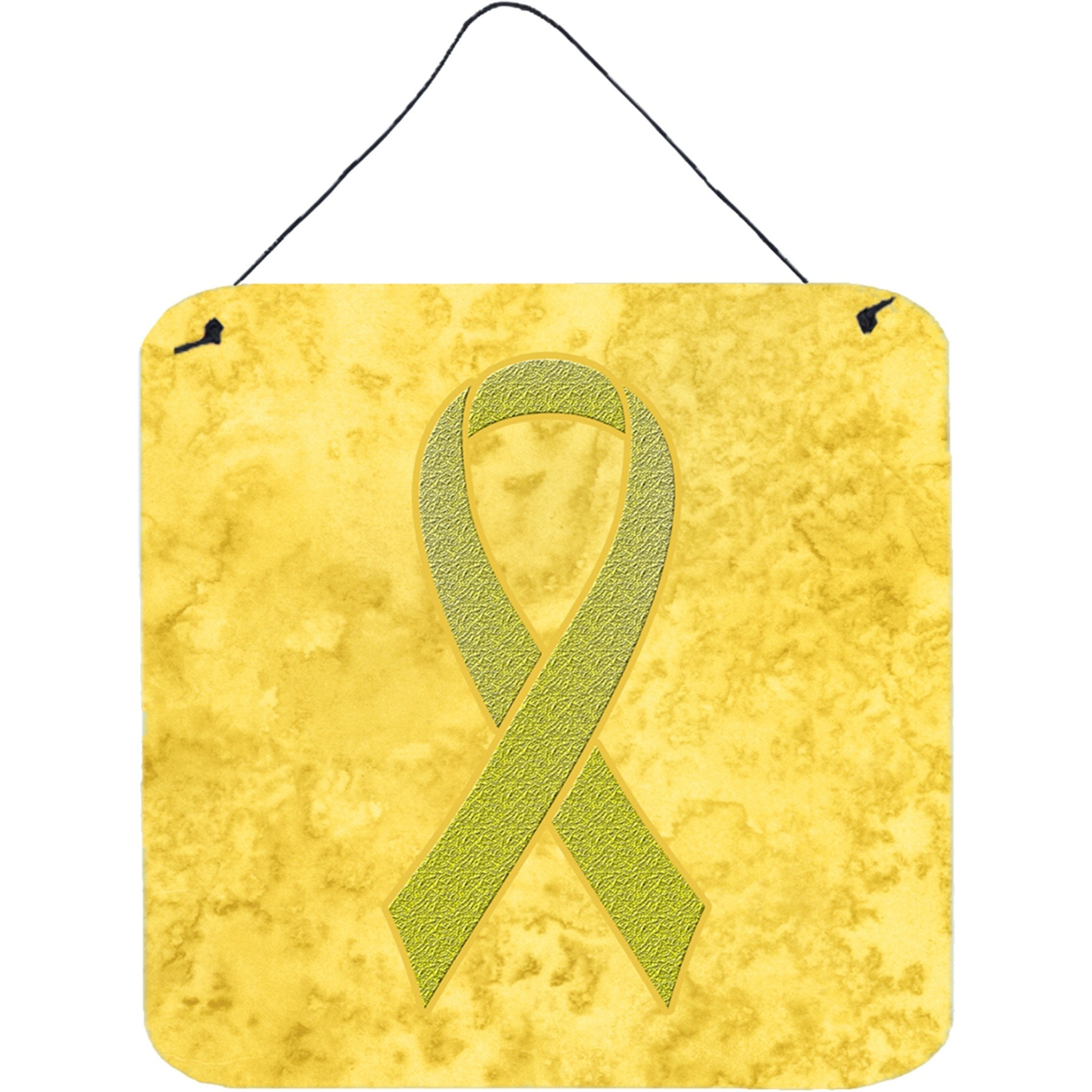 &quotCaroline's Treasures Yellow Ribbon for Sarcoma, Bone or Bladder Cancer Awareness Wall or Door Hanging Prints, 6 x 6"""