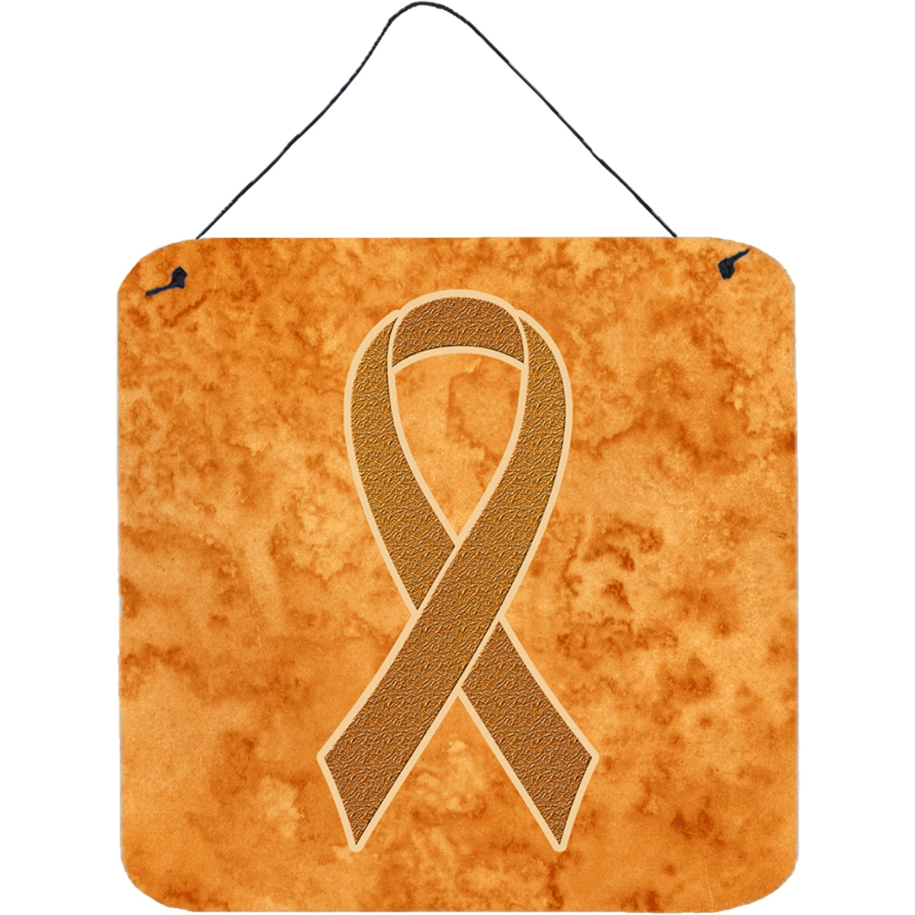 &quotCaroline's Treasures Orange Ribbon for Leukemia Awareness Wall or Door Hanging Prints, 6 x 6"""