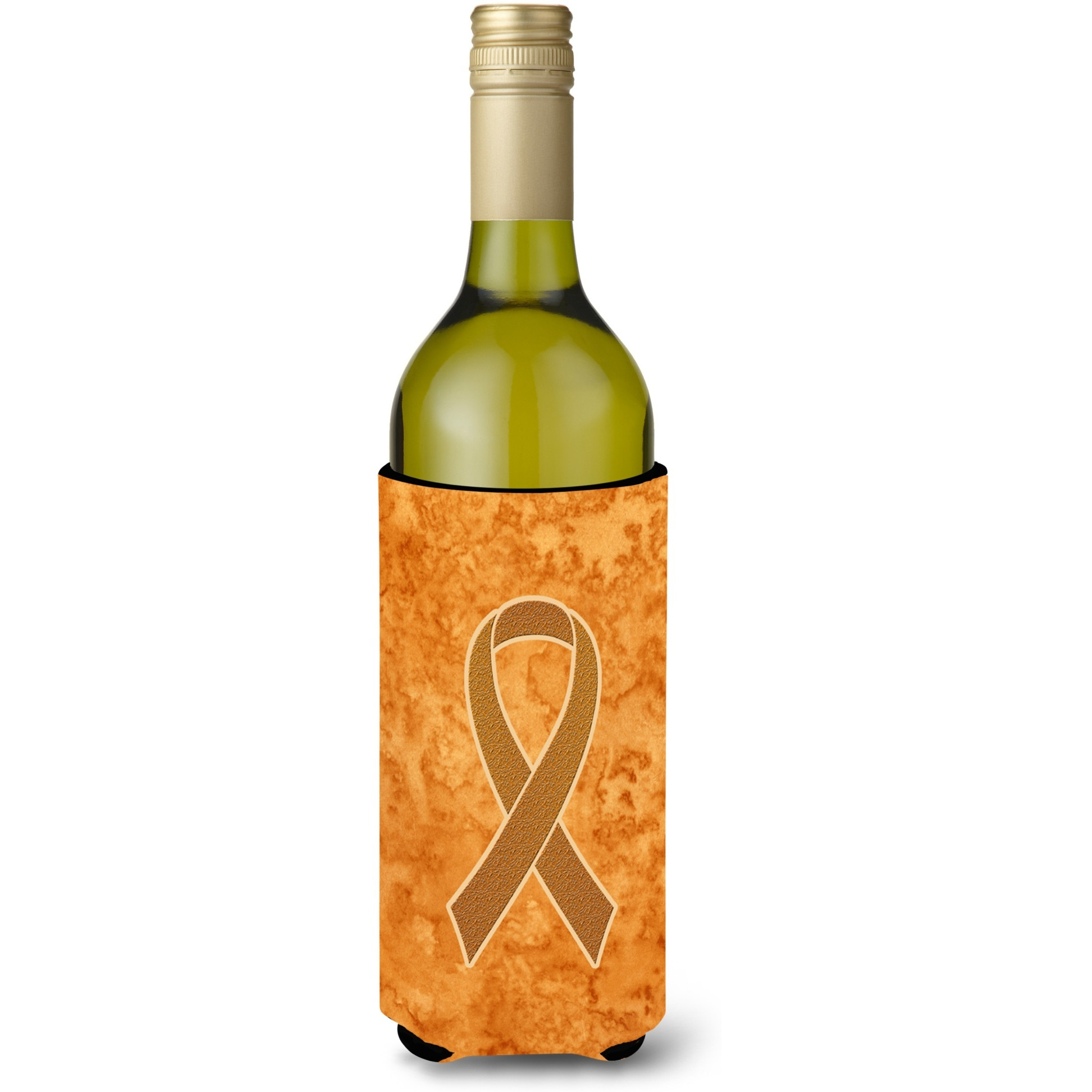 Orange Ribbon for Leukemia Awareness Wine Bottle Beverage Insulator Hugger AN1204LITERK