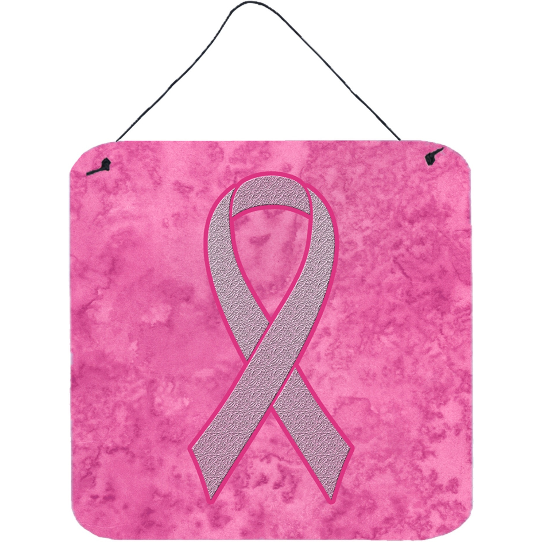 &quotCaroline's Treasures Pink Ribbon for Breast Cancer Awareness Wall or Door Hanging Prints, 6 x 6"""