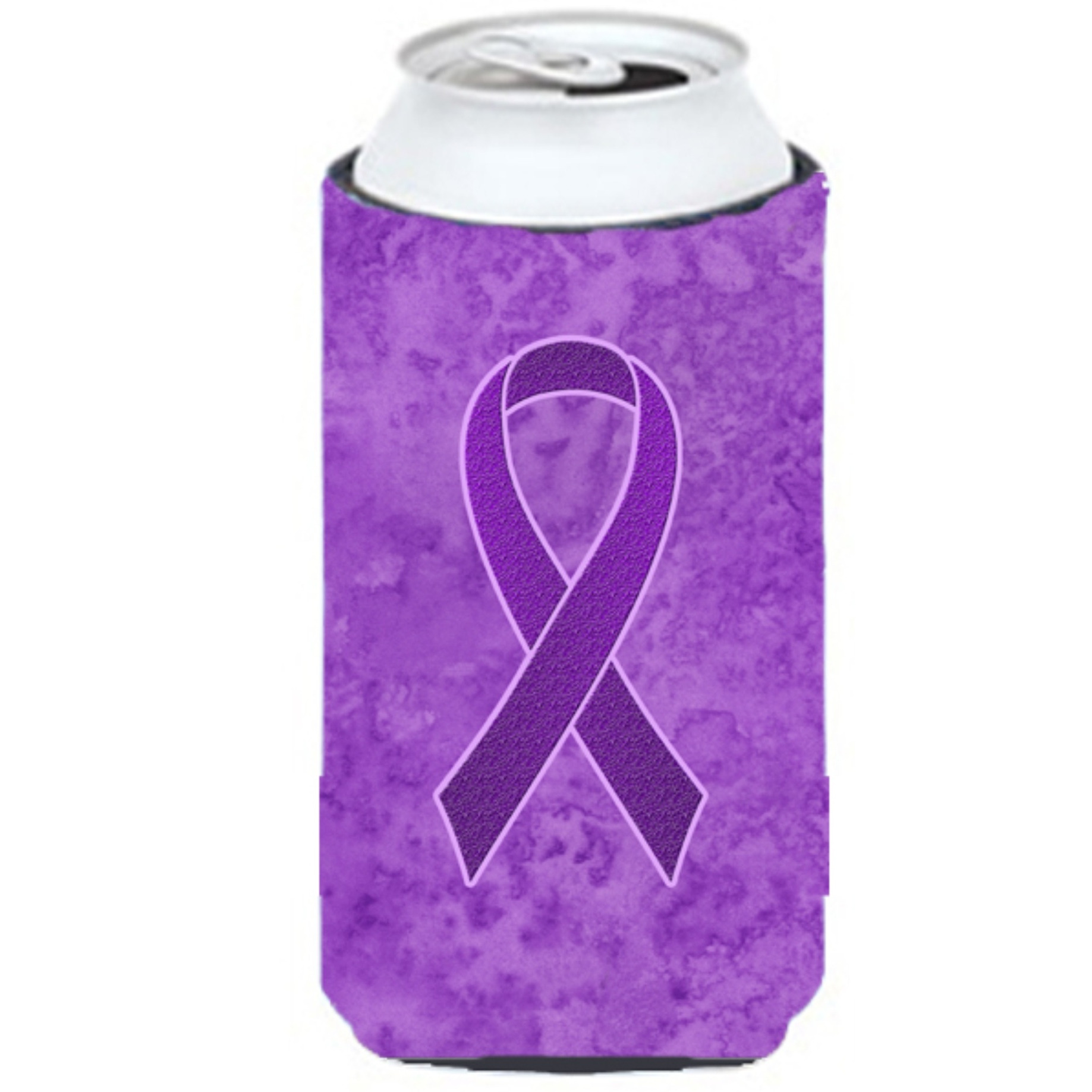 Purple Ribbon for Pancreatic and Leiomyosarcoma Cancer Awareness Tall Boy Beverage Insulator Hugger AN1207TBC