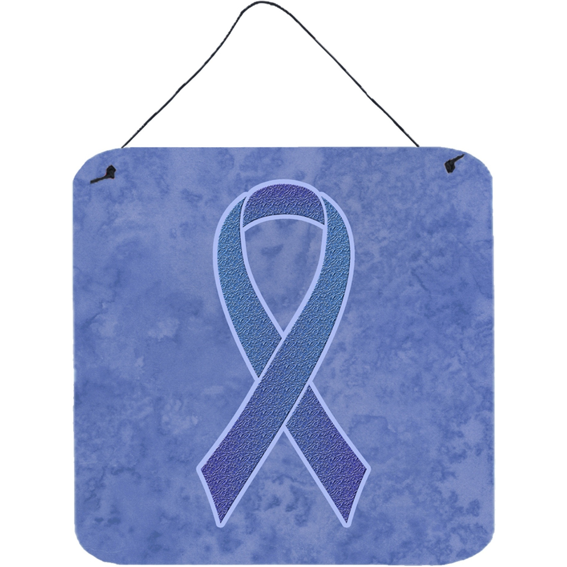 &quotCaroline's Treasures Periwinkle Blue Ribbon for Esophageal and Stomach Cancer Awareness Wall or Door Hanging Prints, 6 x 6"""
