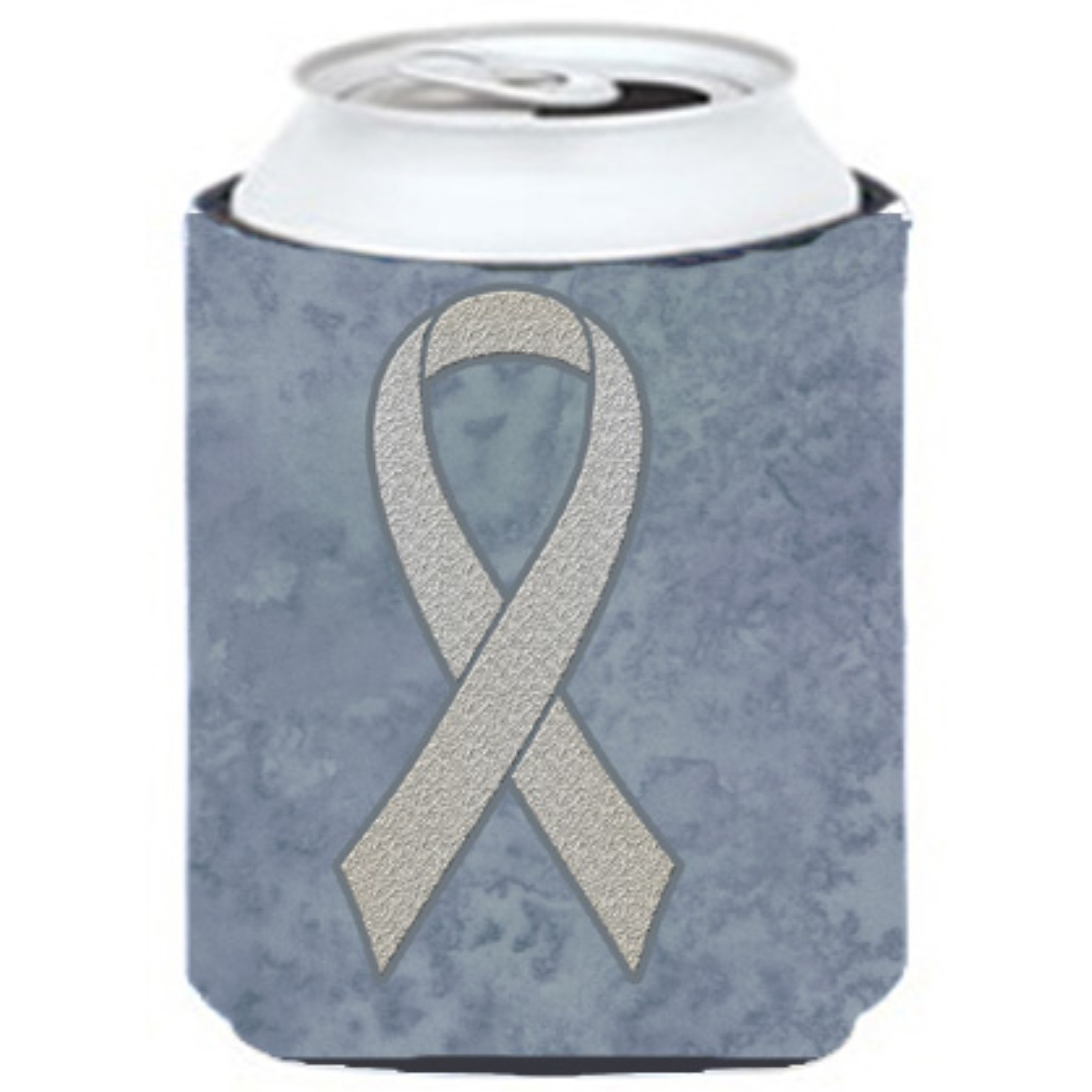 Clear Ribbon for Lung Cancer Awareness Can or Bottle Hugger AN1210CC