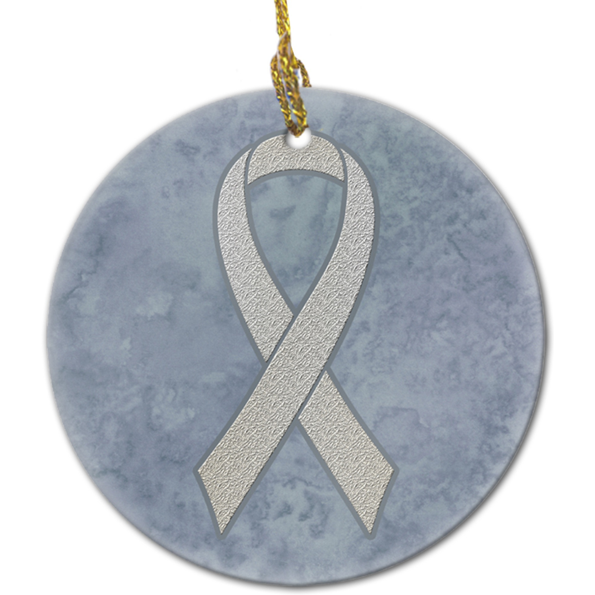 Clear Ribbon for Lung Cancer Awareness Ceramic Ornament AN1210CO1