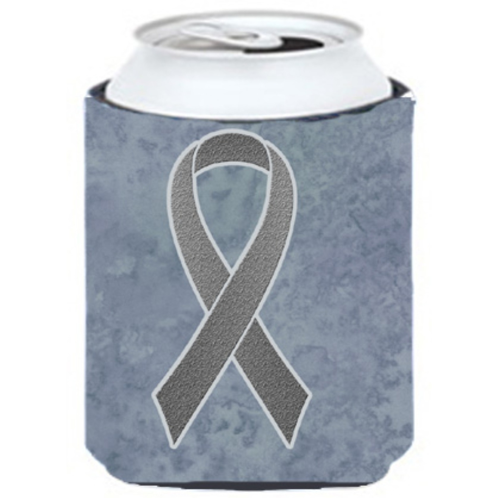 Grey Ribbon for Brain Cancer Awareness Can or Bottle Hugger AN1211CC