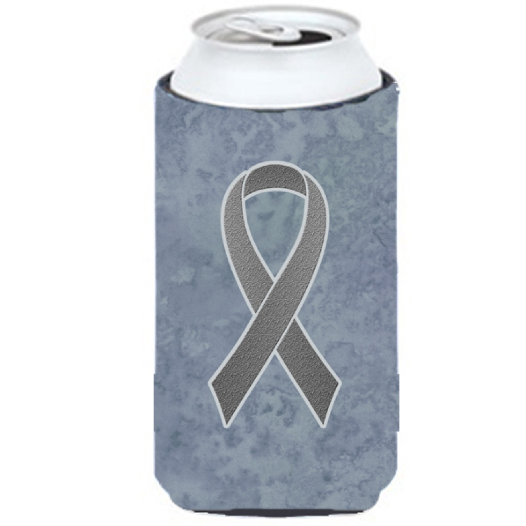 Grey Ribbon for Brain Cancer Awareness Tall Boy Beverage Insulator Hugger AN1211TBC