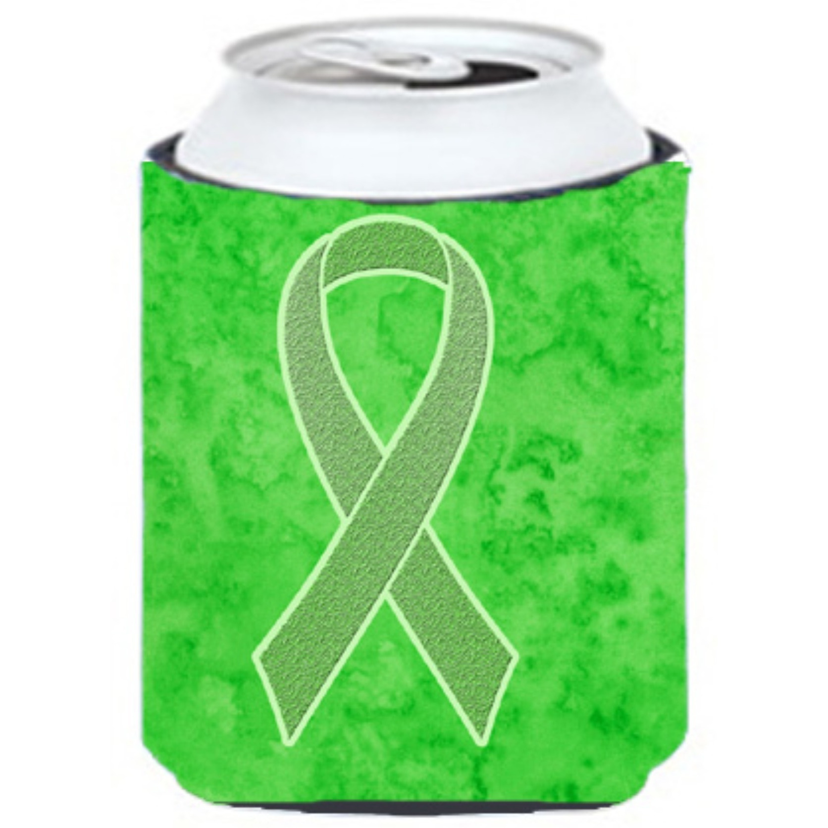 Lime Green Ribbon for Lymphoma Cancer Awareness Can or Bottle Hugger AN1212CC