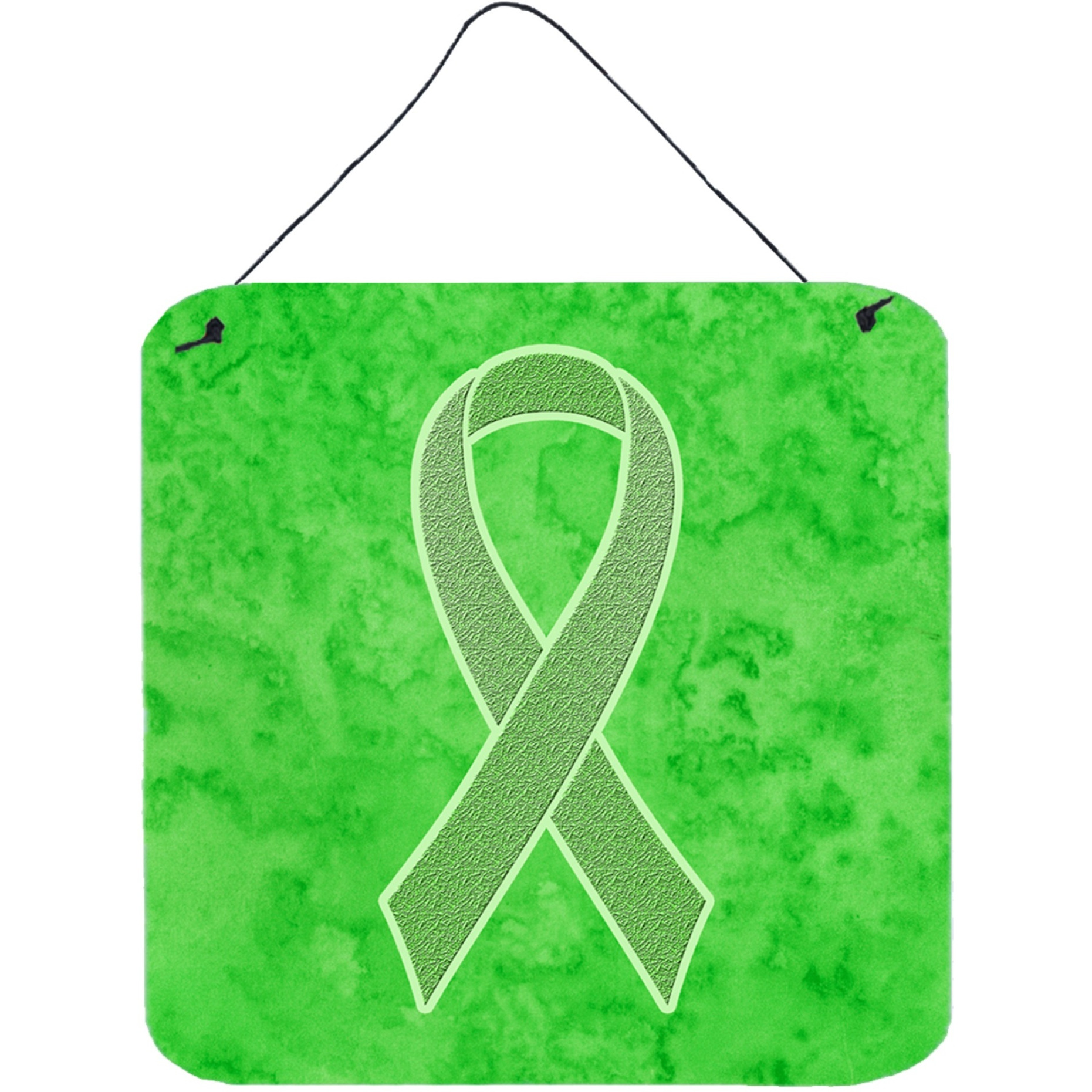 &quotCaroline's Treasures Lime Green Ribbon for Lymphoma Cancer Awareness Wall or Door Hanging Prints, 6 x 6"""