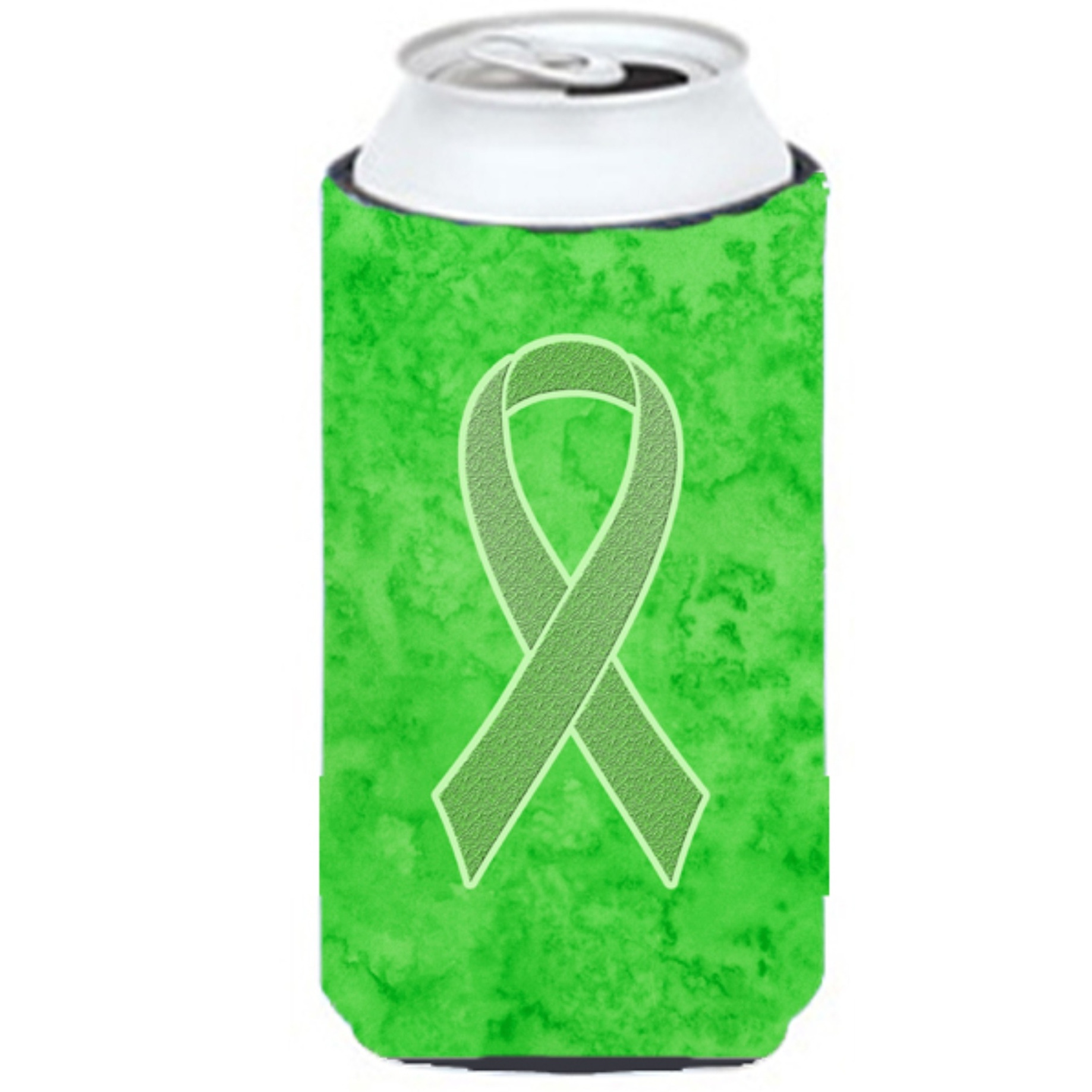 Lime Green Ribbon for Lymphoma Cancer Awareness Tall Boy Beverage Insulator Hugger AN1212TBC