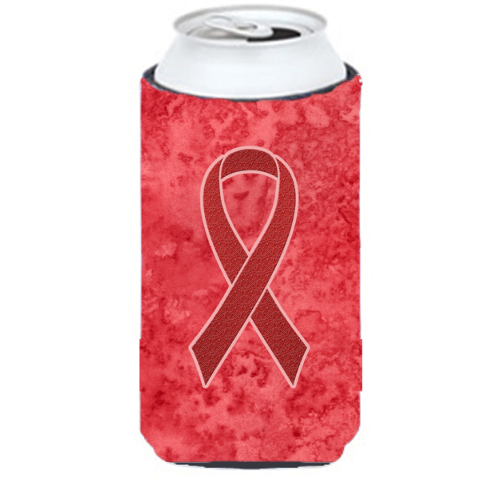 Red Ribbon for Aids Awareness Tall Boy Beverage Insulator Hugger AN1213TBC